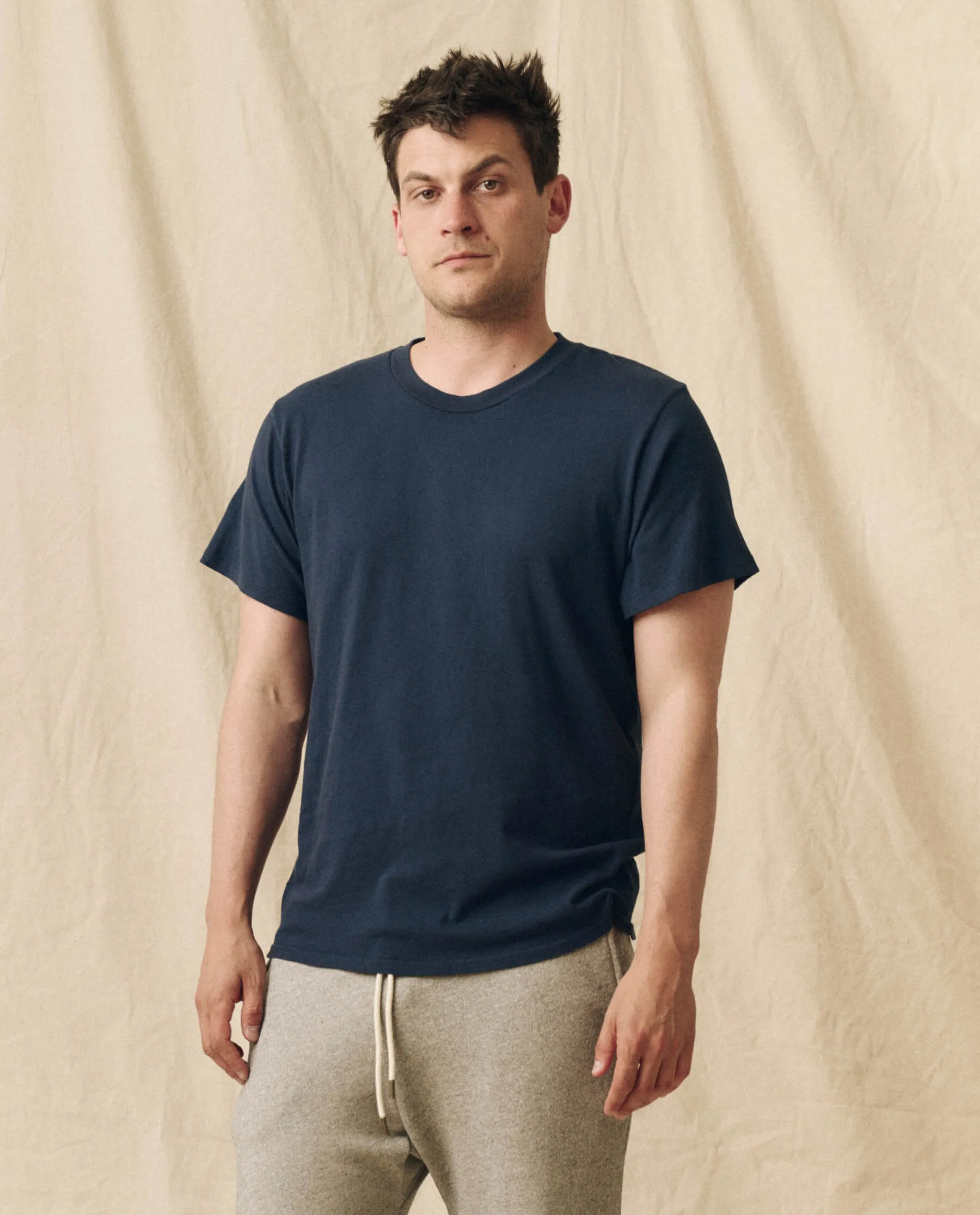 The Men's Boxy Crew. -- True Navy sold by THE GREAT.