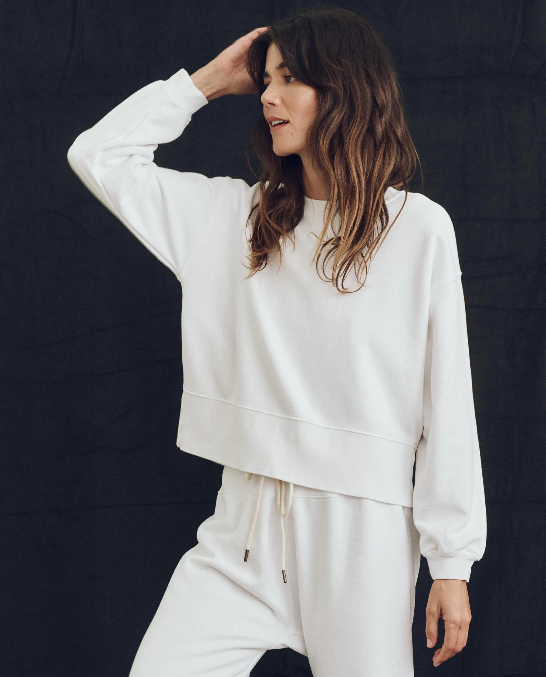 The League Sweatshirt. -- True White sold by THE GREAT.