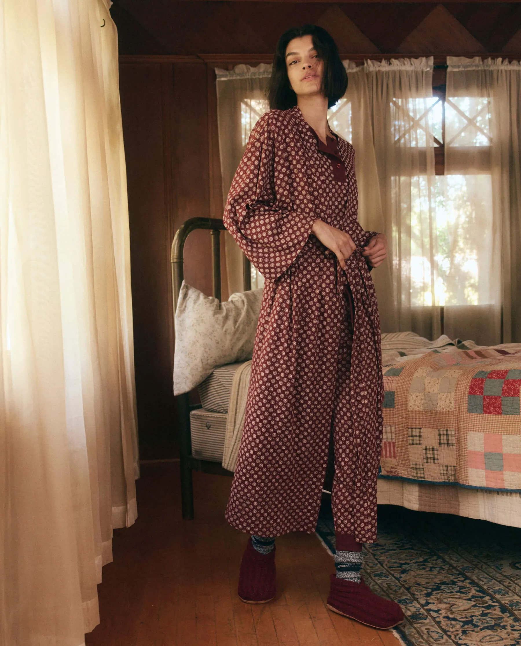 The Robe. -- Maroon Frost Floral sold by THE GREAT.