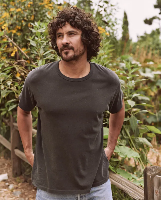 The Men's Boxy Crew. -- WASHED BLACK sold by THE GREAT.