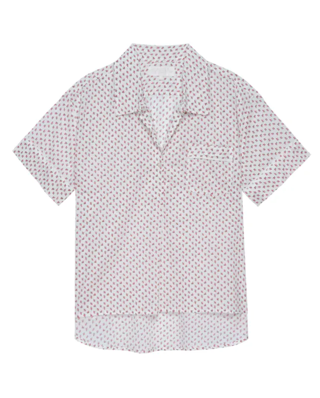 The Short Sleeve Pajama Shirt. -- Calico Rose Print sold by THE GREAT.
