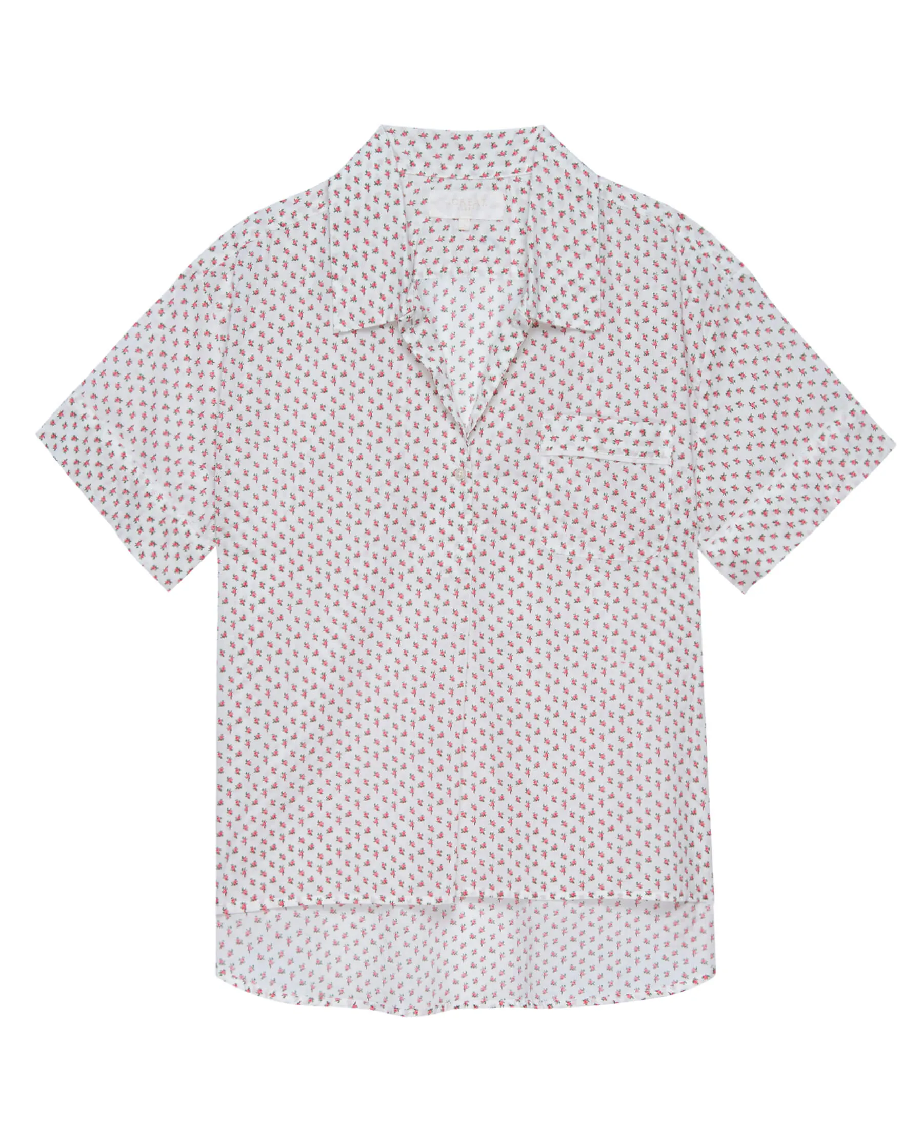 The Short Sleeve Pajama Shirt. -- Calico Rose Print sold by THE GREAT.