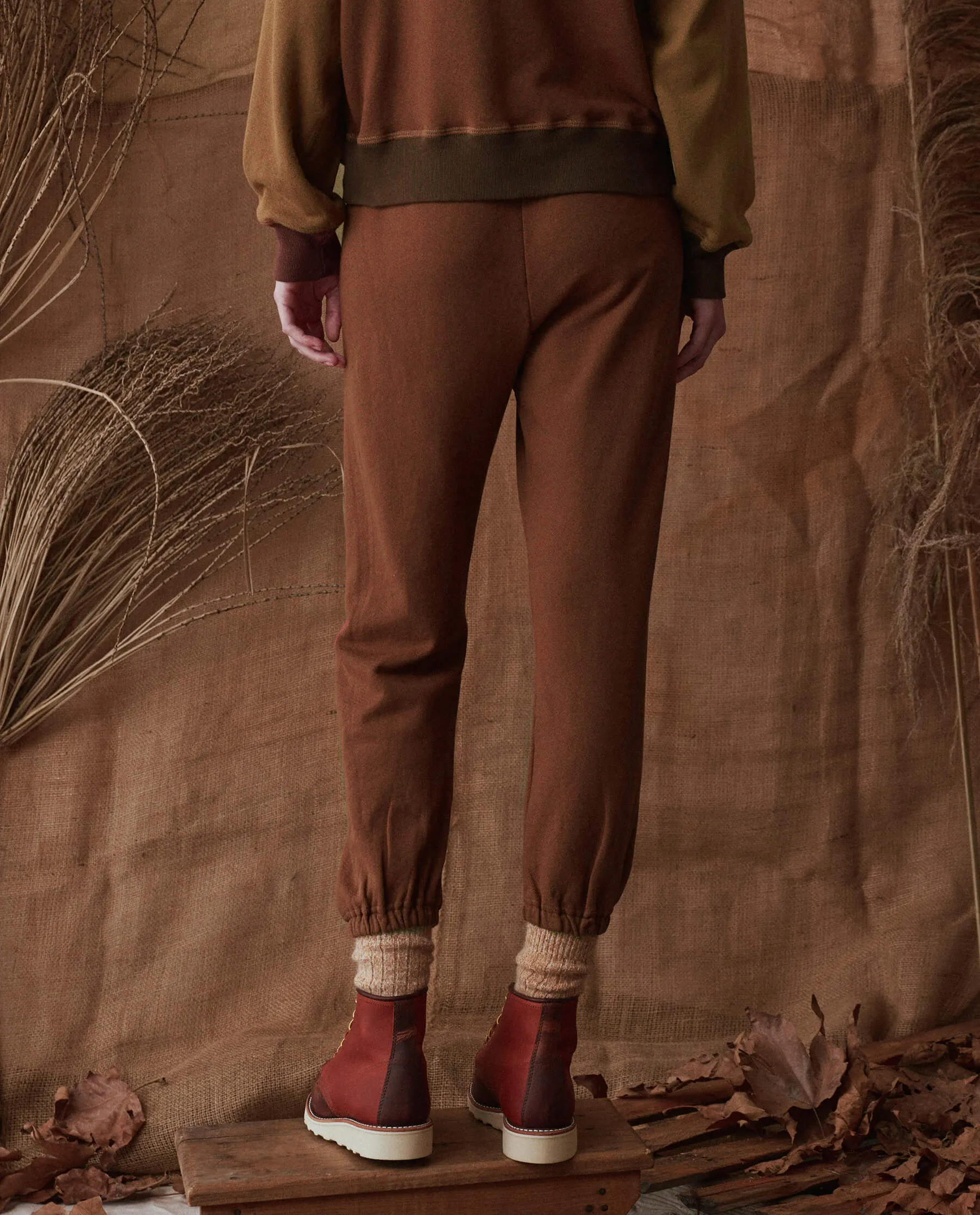 The Stadium Sweatpant. Solid -- Heritage Brown sold by THE GREAT. product image thumbnail 4