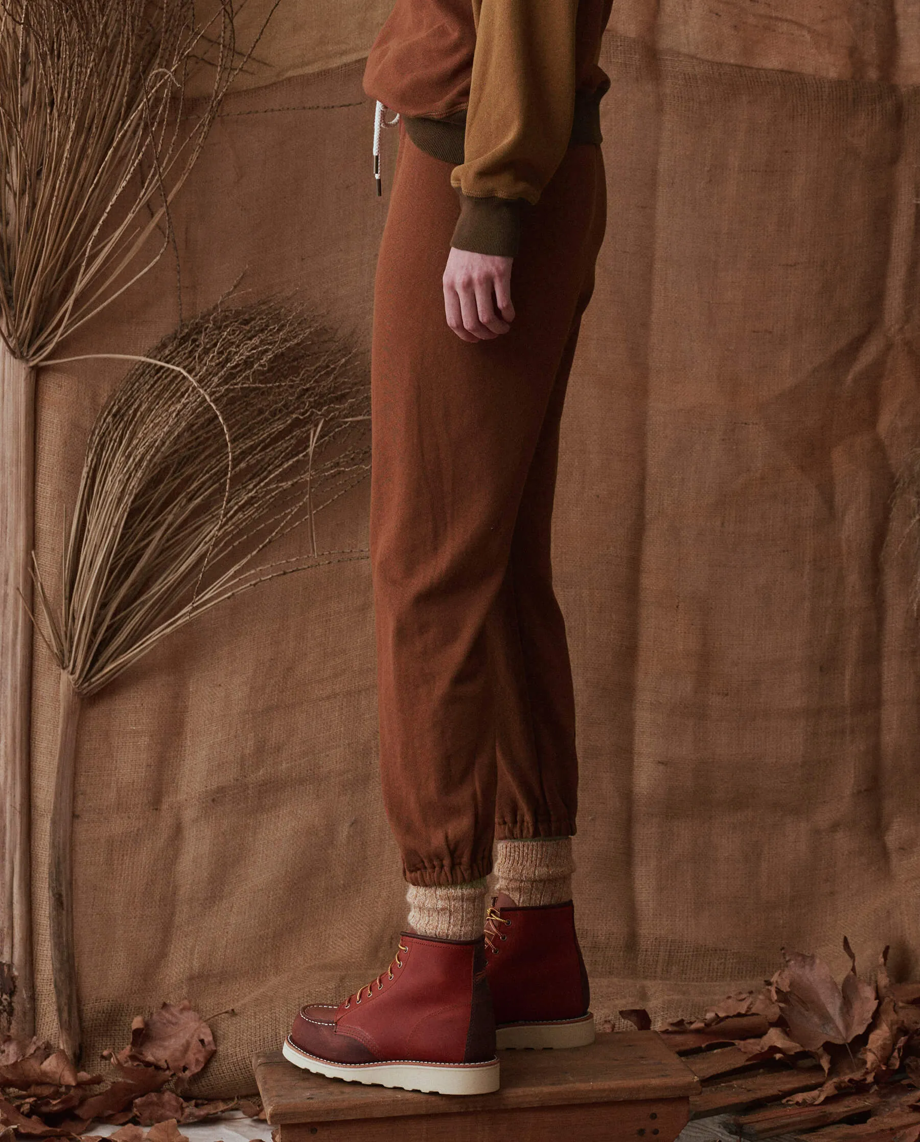 The Stadium Sweatpant. Solid -- Heritage Brown sold by THE GREAT. product image thumbnail 2