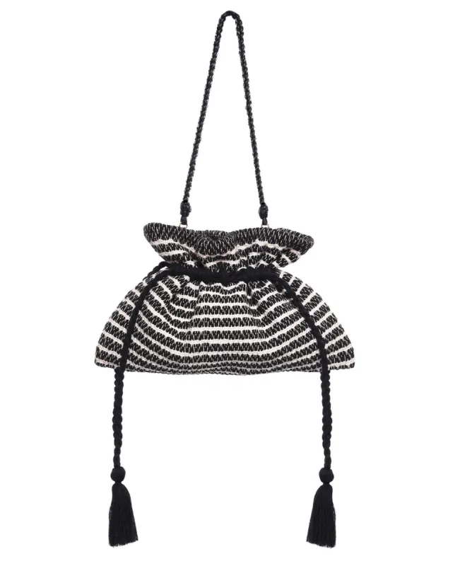 The Cinched Bag. -- Black and Cream sold by THE GREAT.
