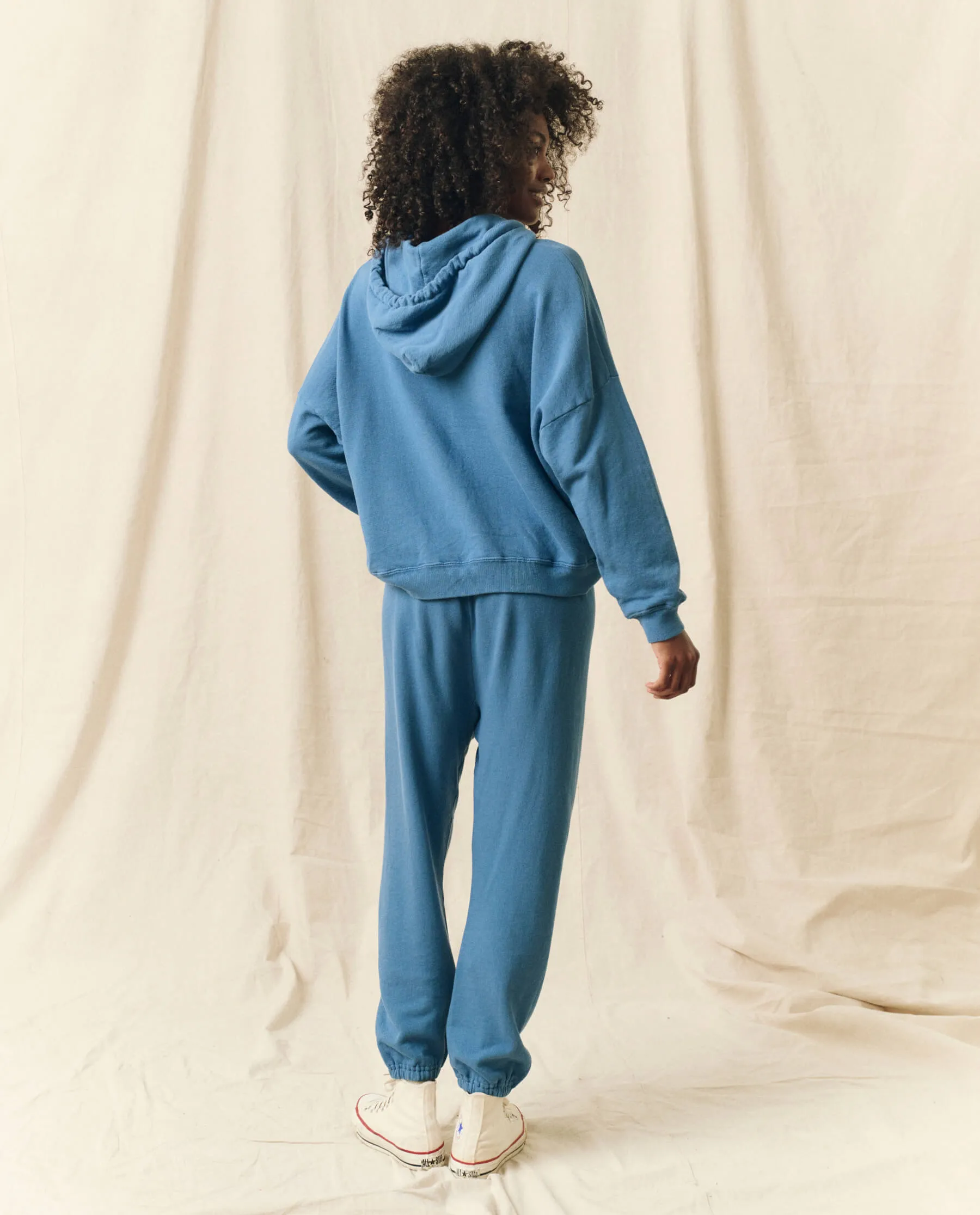 The Stadium Sweatpant. Solid -- Glacier Blue sold by THE GREAT. product image thumbnail 4