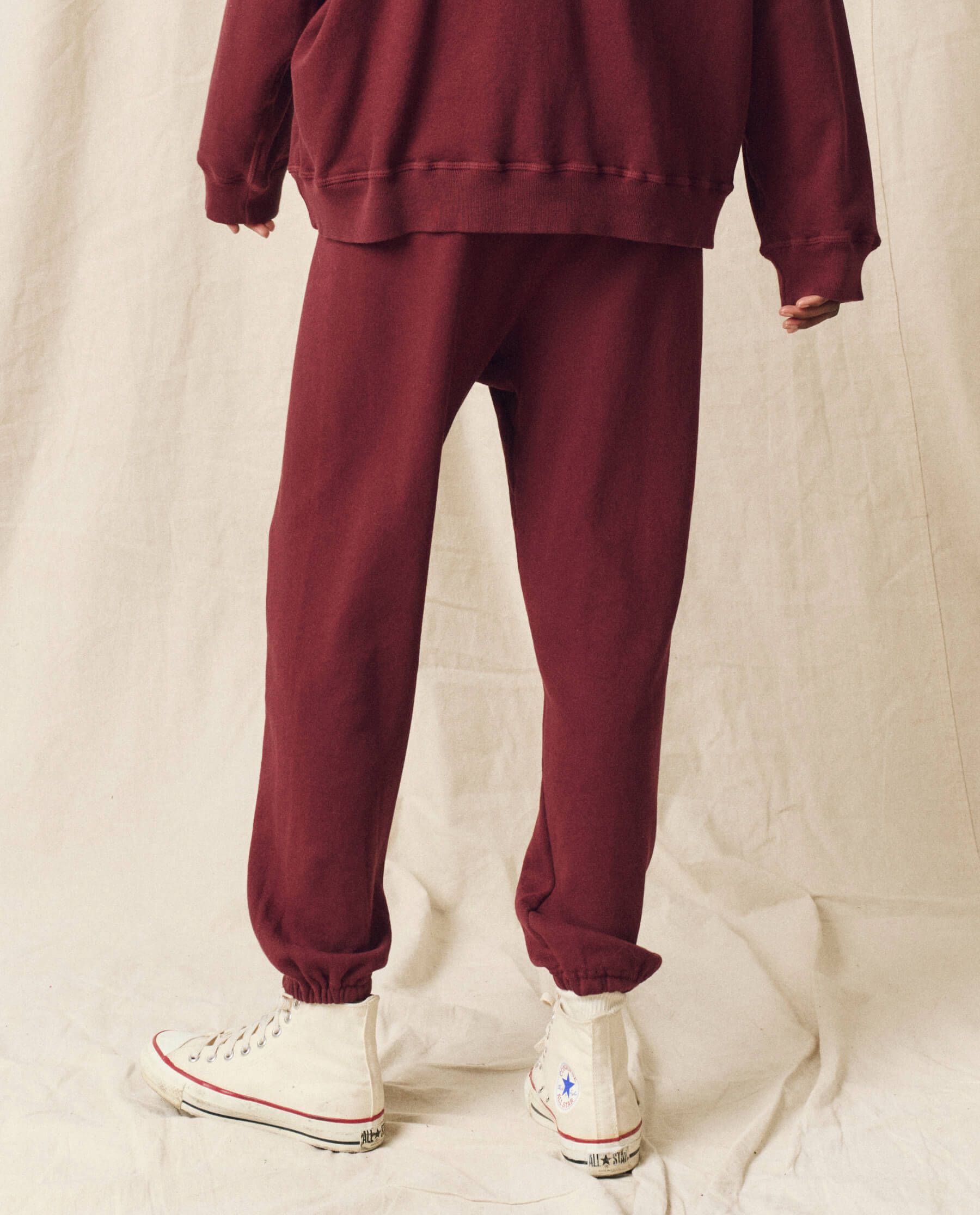 The Stadium Sweatpant. Solid -- Mulled Wine sold by THE GREAT. product image thumbnail 3