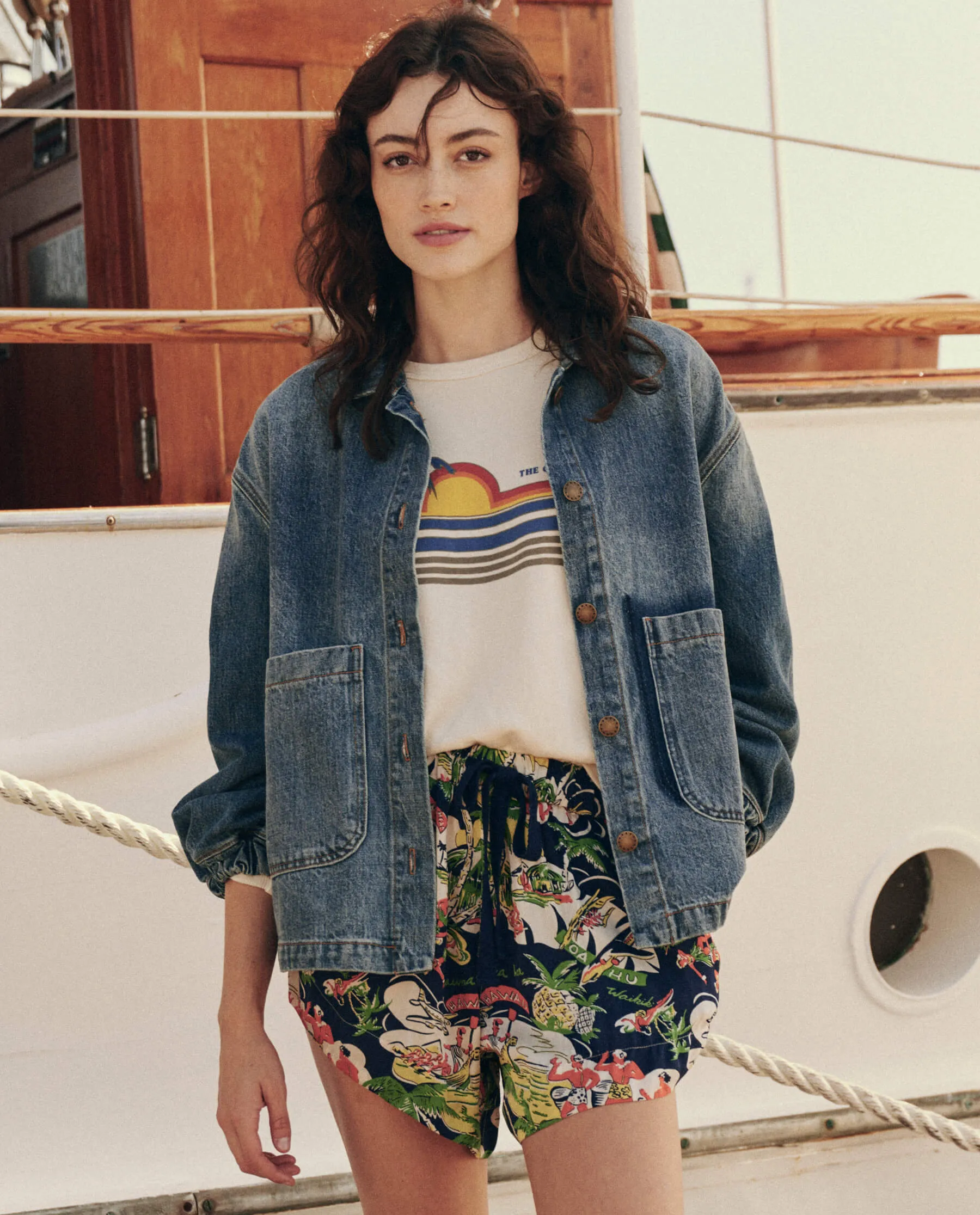 The Blouson Sleeve Chore Jacket. -- Road House Wash sold by THE GREAT. product image thumbnail 2