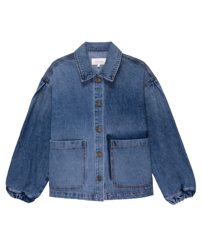 The Blouson Sleeve Chore Jacket. -- Road House Wash sold by THE GREAT.