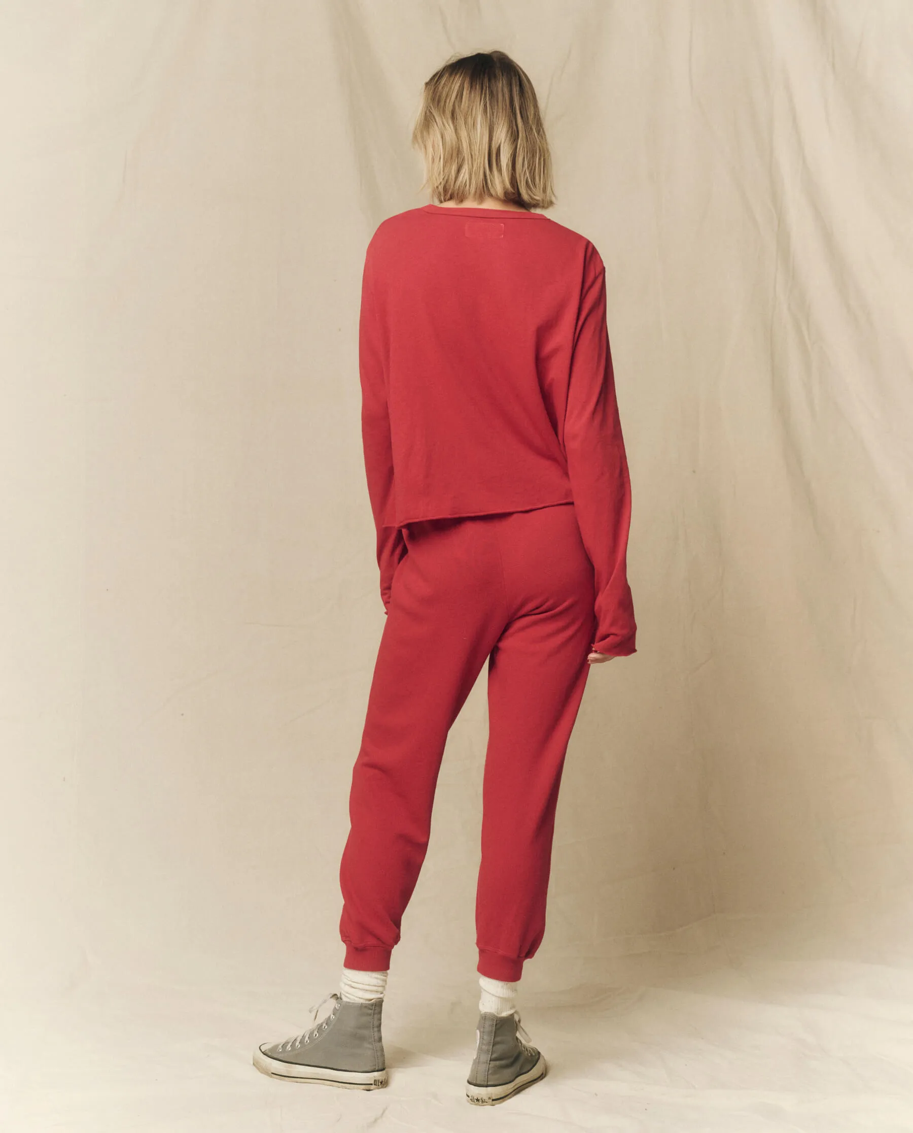 The Cropped Sweatpant. Solid -- Gemstone sold by THE GREAT. product image thumbnail 5