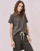 The Shirttail Tee. -- Washed Black sold by THE GREAT.