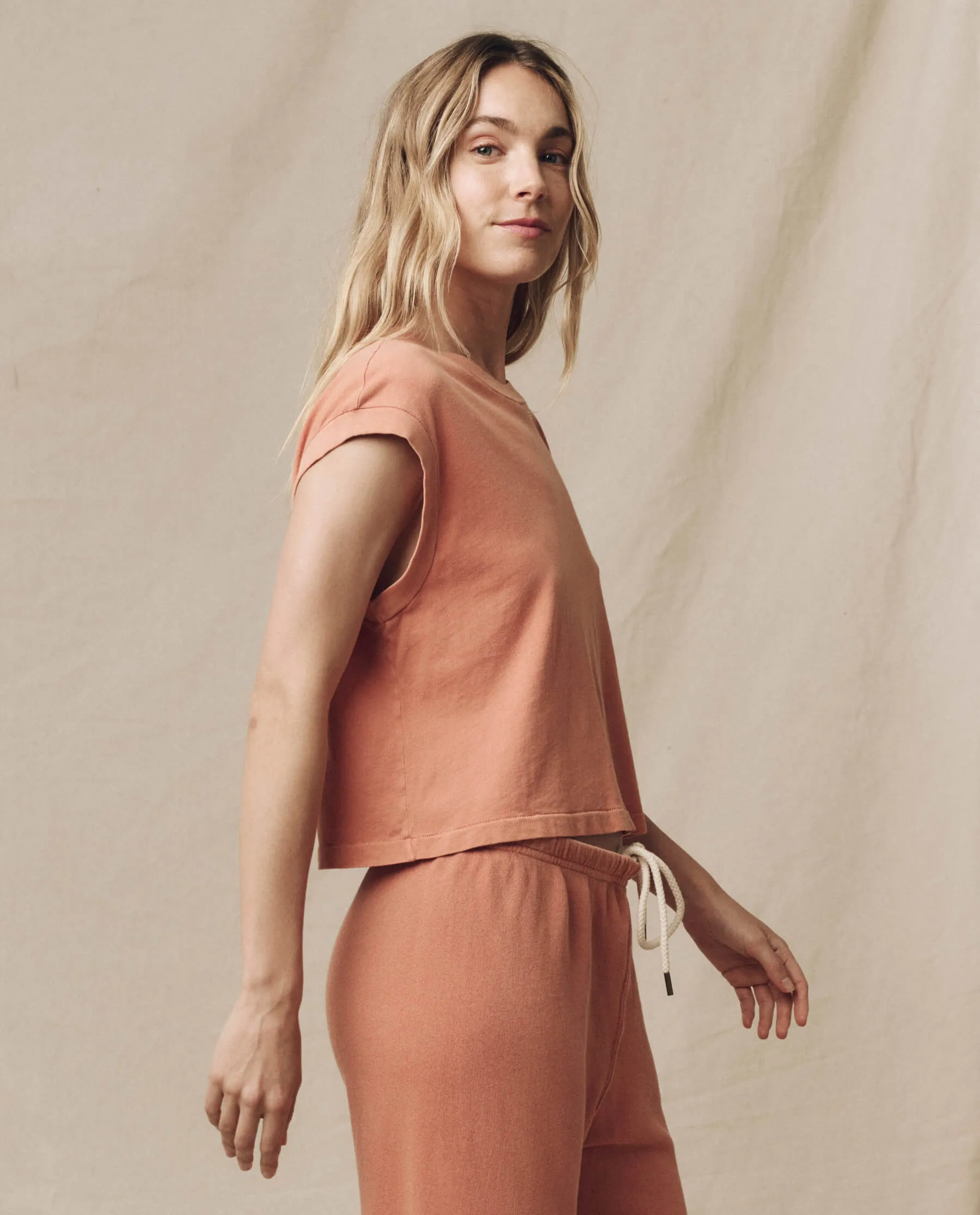 The Square Tee. Solid -- Sun Dried Orange sold by THE GREAT. product image thumbnail 3