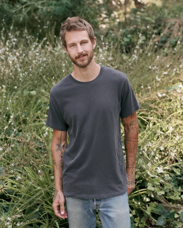 The Men's Slim Tee. -- WASHED BLACK sold by THE GREAT.