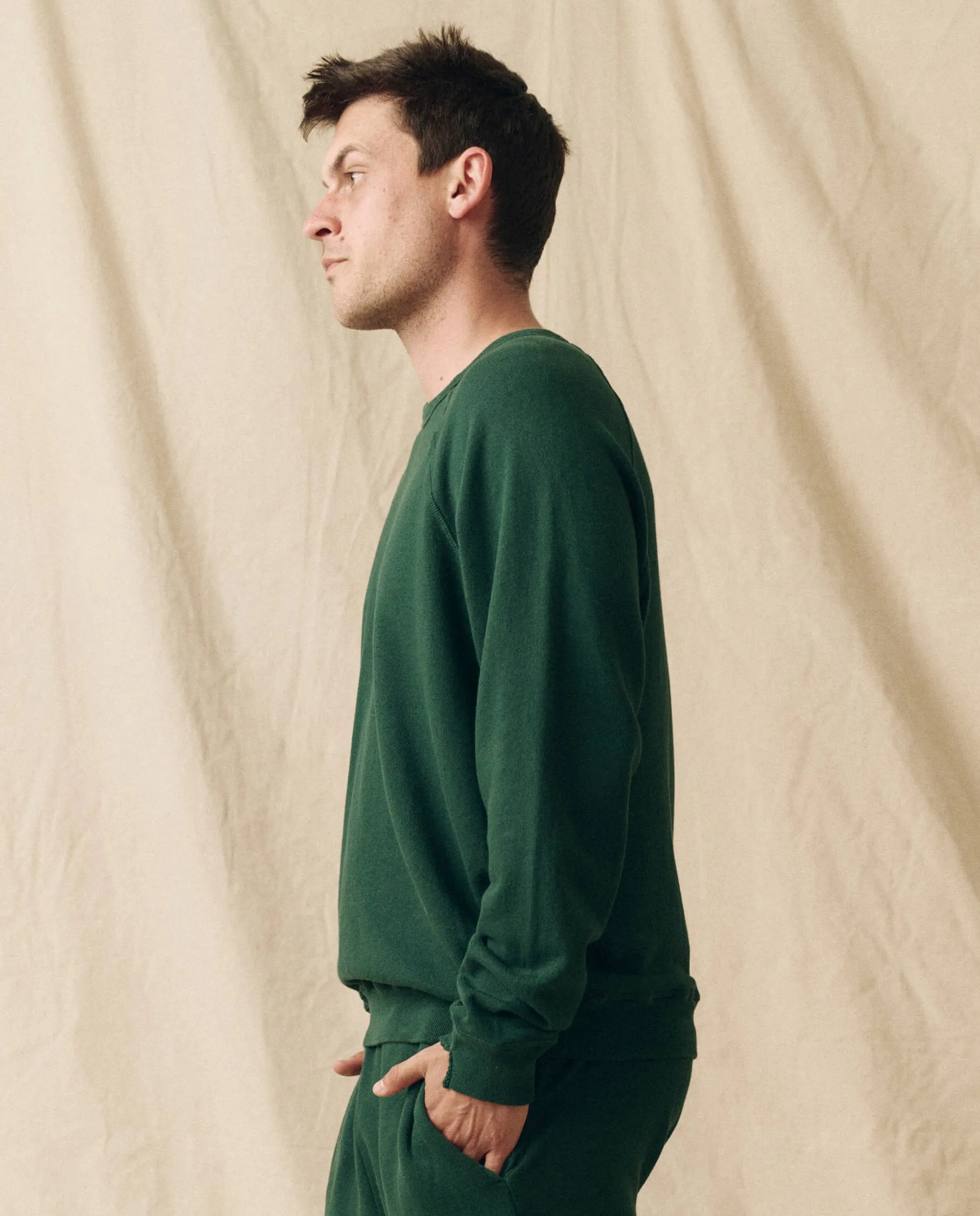 The Men's College Sweatshirt. -- Green Grove sold by THE GREAT. product image thumbnail 5