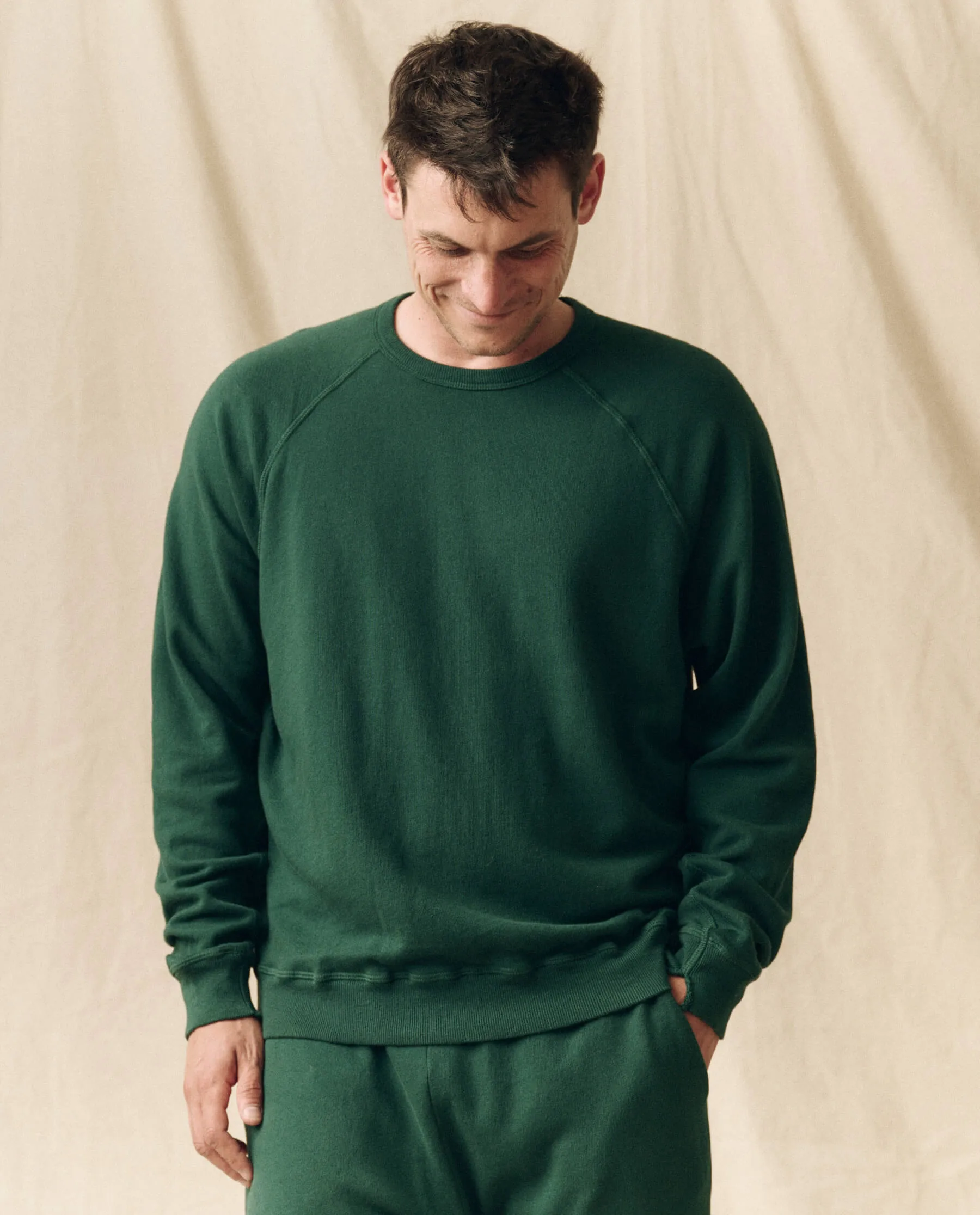 The Men's College Sweatshirt. -- Green Grove sold by THE GREAT. product image thumbnail 4