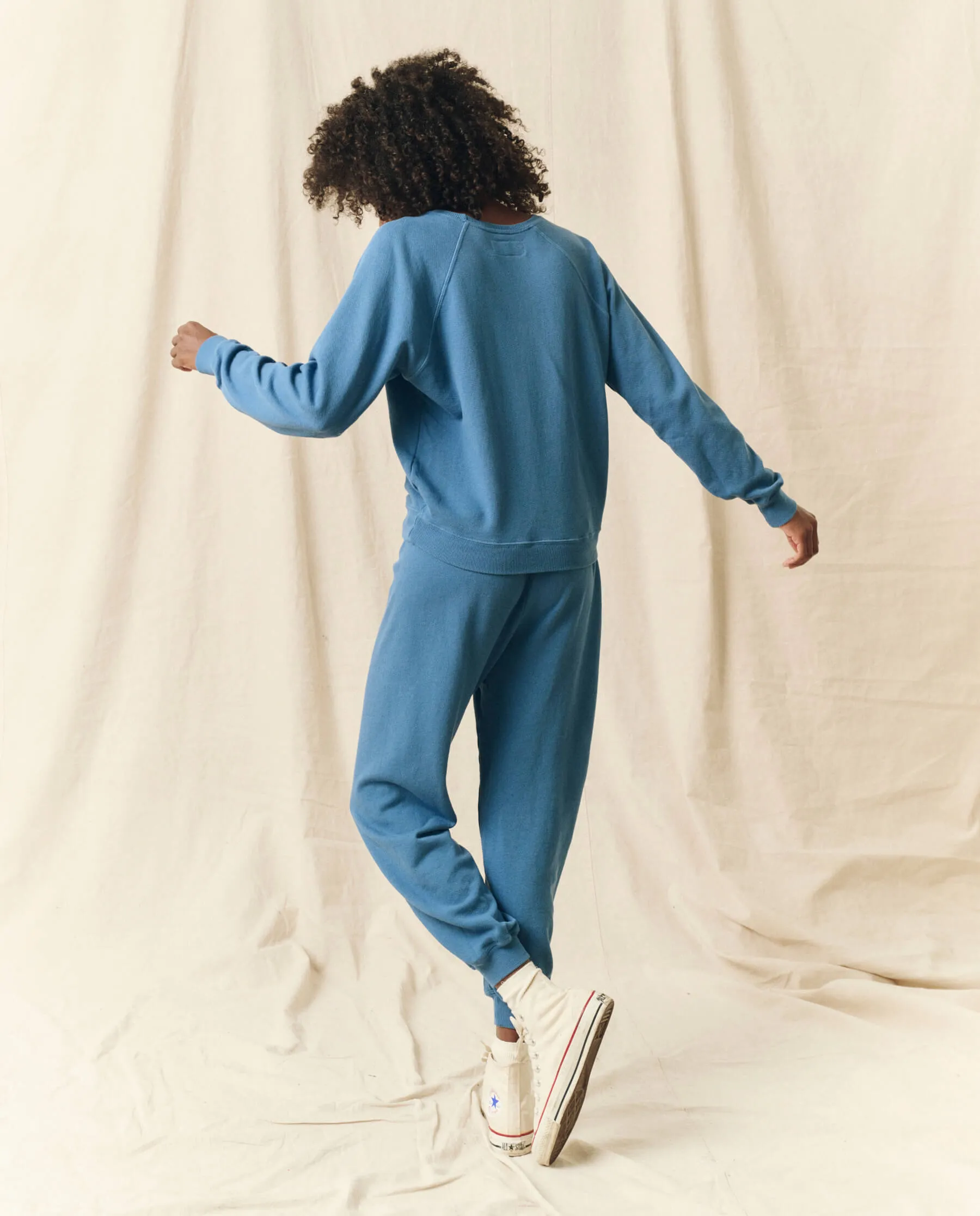 The Cropped Sweatpant. Solid -- Glacier Blue sold by THE GREAT. product image thumbnail 4