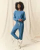 The Cropped Sweatpant. Solid -- Glacier Blue sold by THE GREAT.