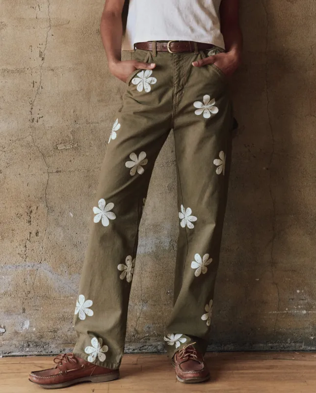 The Carpenter Pant with Daisy Stamp. -- Army sold by THE GREAT.