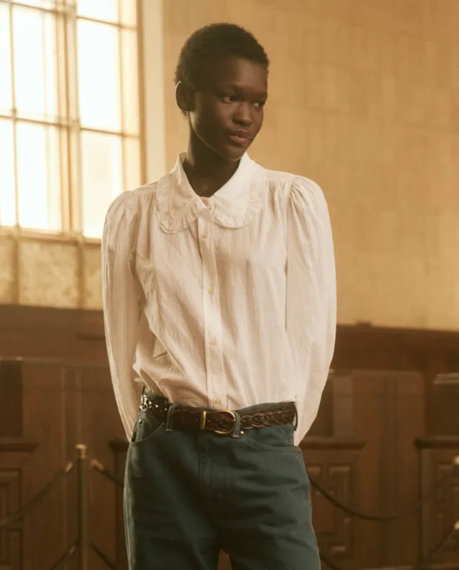 The Hemmingway Top. -- White sold by THE GREAT.