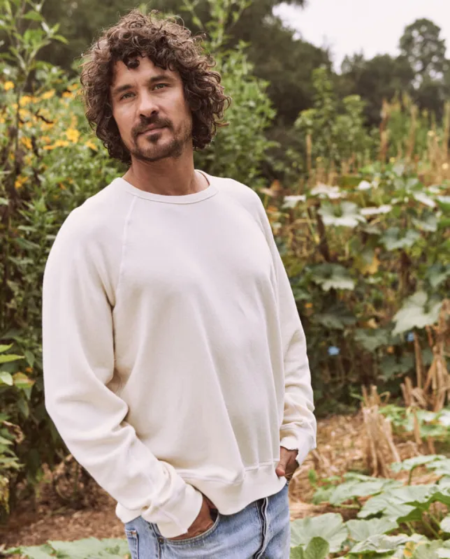 The Men's College Sweatshirt. -- WASHED WHITE sold by THE GREAT.