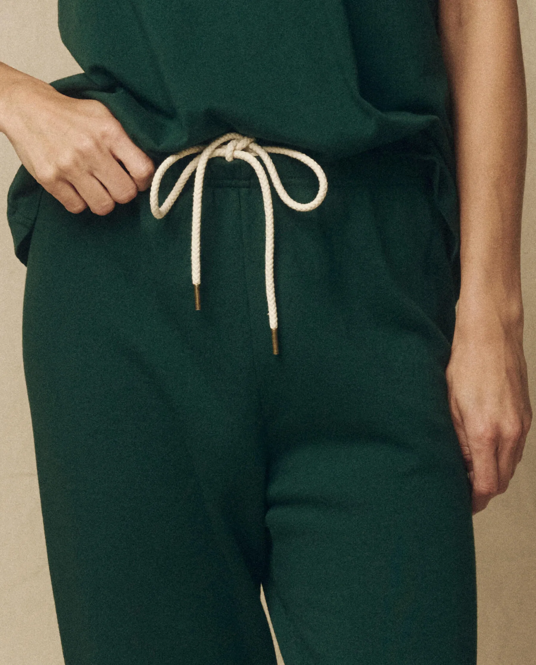 The Stadium Sweatpant. Solid -- Green Grove sold by THE GREAT. product image thumbnail 5