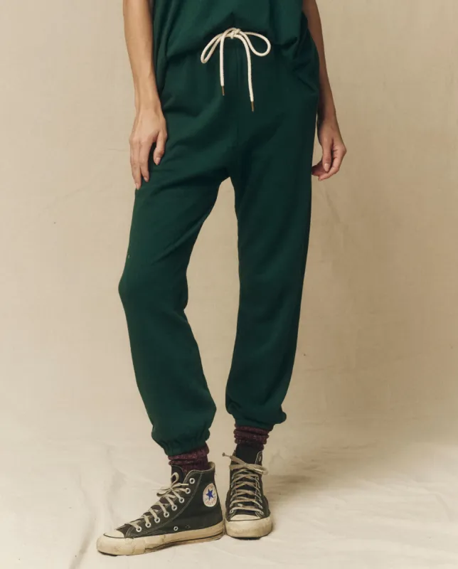 The Stadium Sweatpant. Solid -- Green Grove sold by THE GREAT.