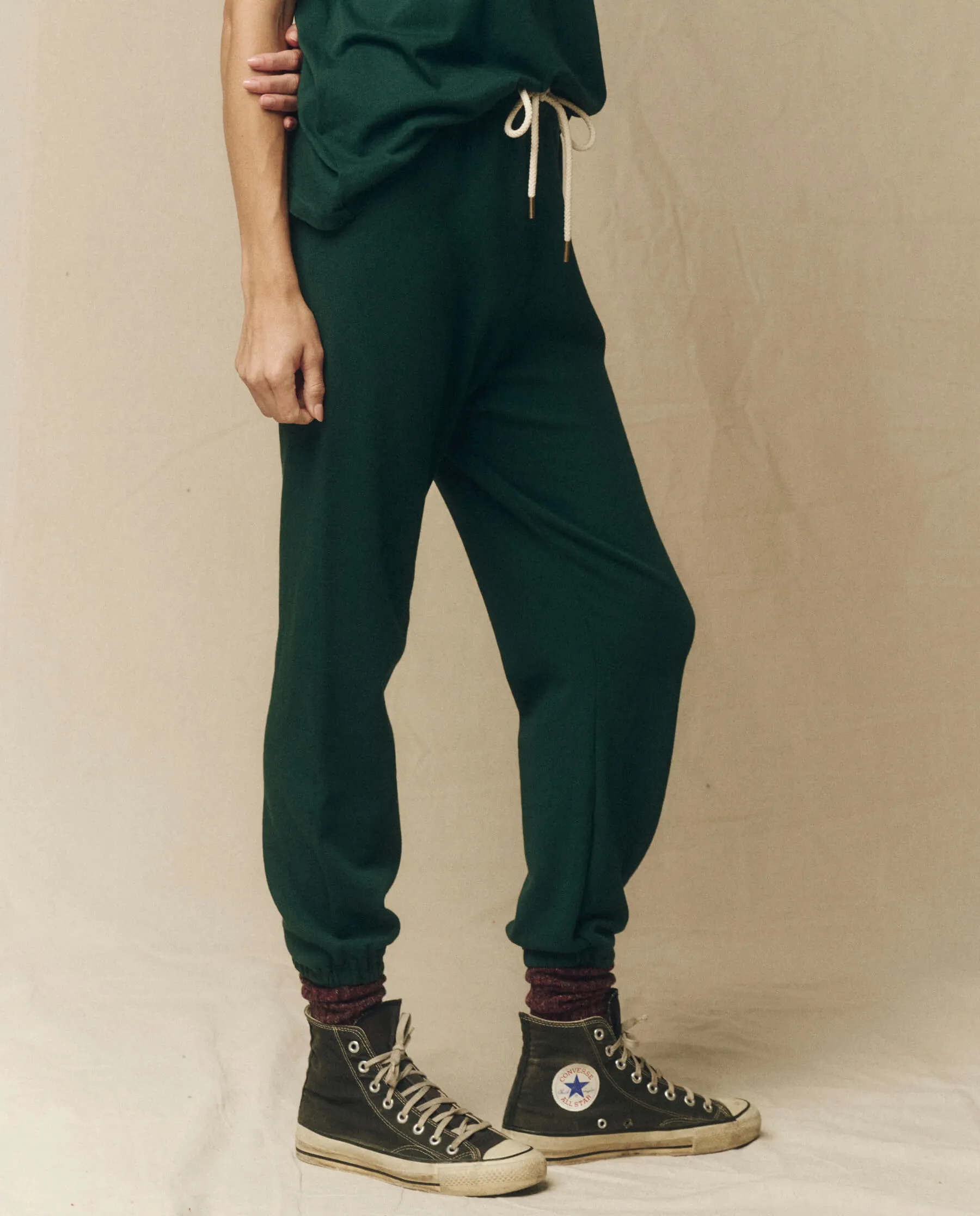 The Stadium Sweatpant. Solid -- Green Grove sold by THE GREAT. product image thumbnail 4