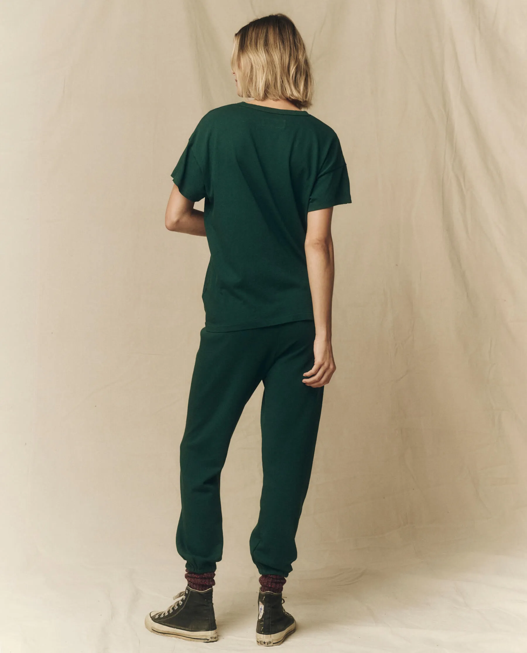 The Stadium Sweatpant. Solid -- Green Grove sold by THE GREAT. product image thumbnail 2