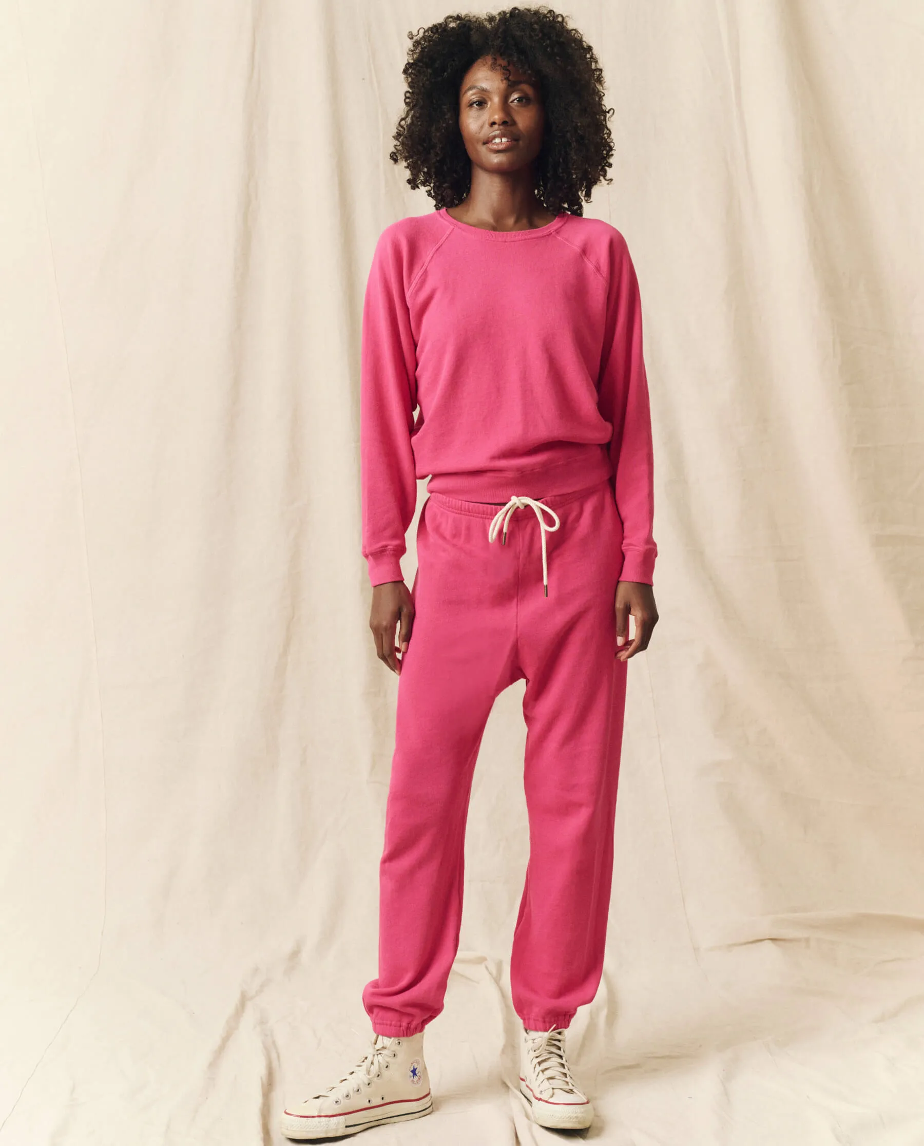 The Shrunken Sweatshirt. Solid -- Fuchsia sold by THE GREAT. product image thumbnail 4