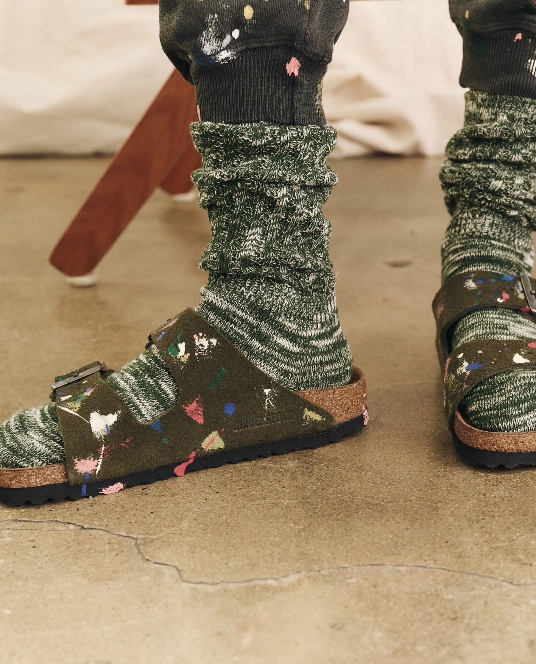 Arizona Thyme Birkenstock with Paint. -- Thyme with Bright Multi Paint sold by THE GREAT. product image thumbnail 5