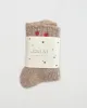 The Melange Rib Sock. -- Camel with Red Hearts sold by THE GREAT.