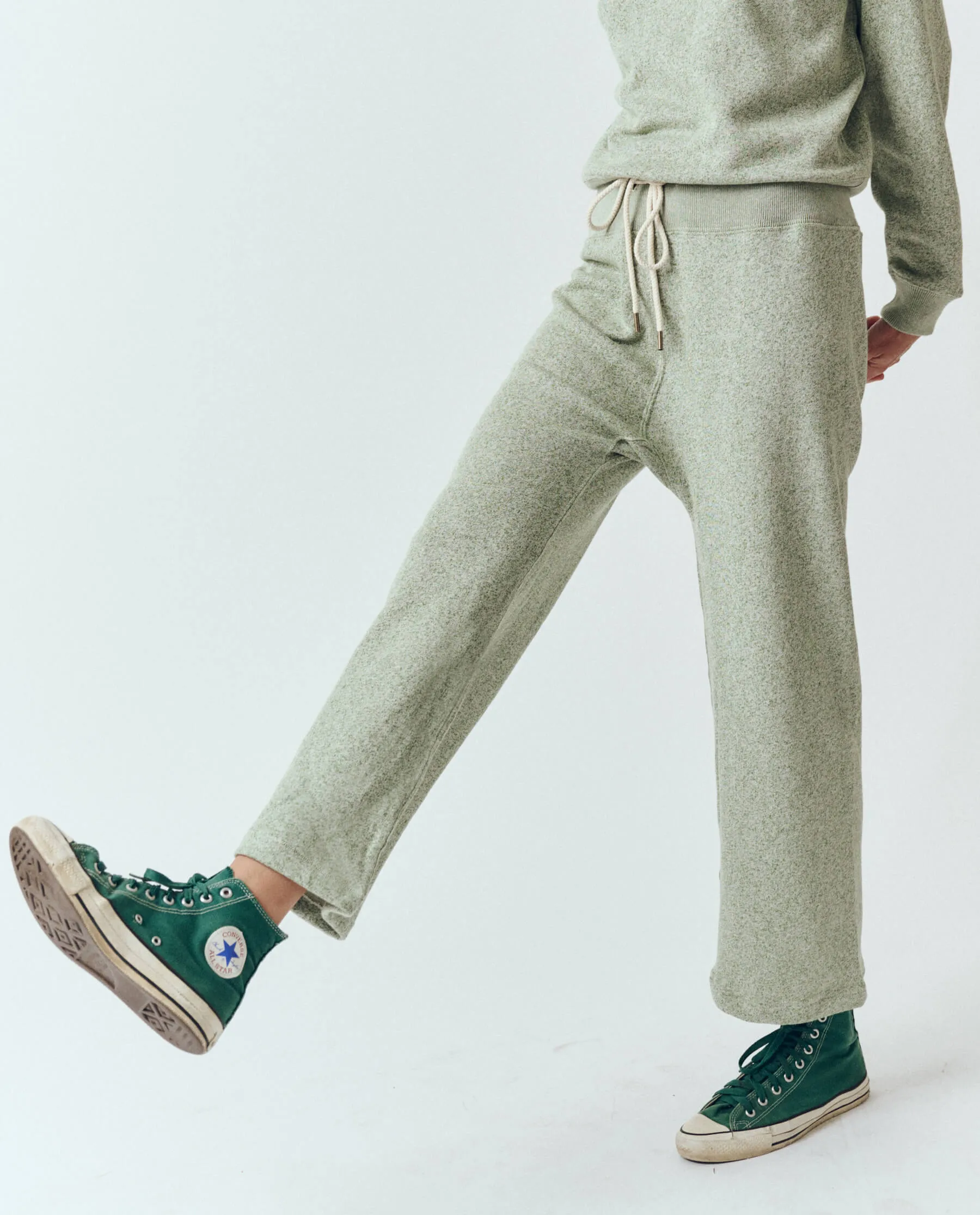 The Relay Sweatpant. -- Heathered Bright Pine sold by THE GREAT. product image thumbnail 2