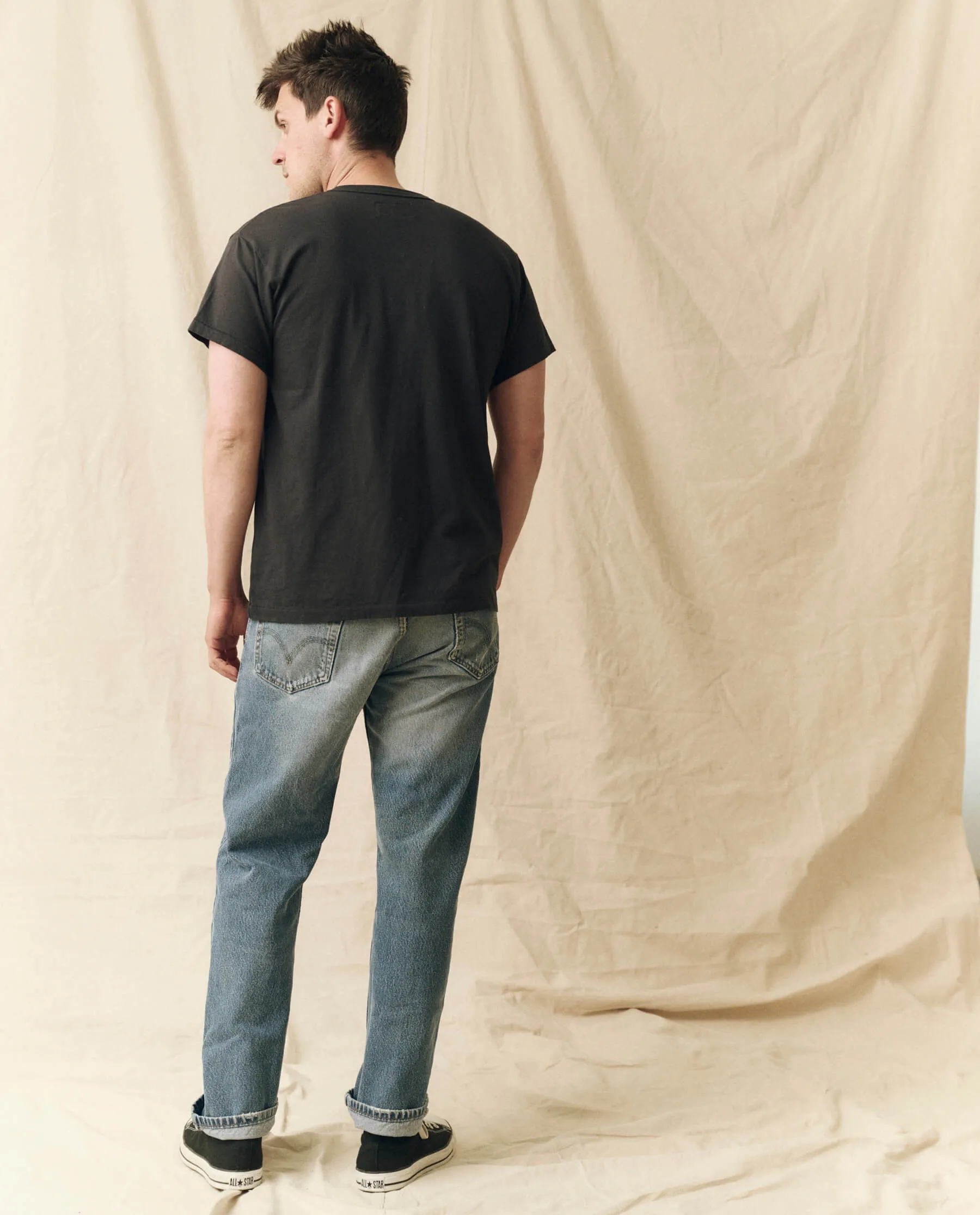 The Men's Pure Knits Boxy Crew. Solid -- Almost Black sold by THE GREAT. product image thumbnail 3