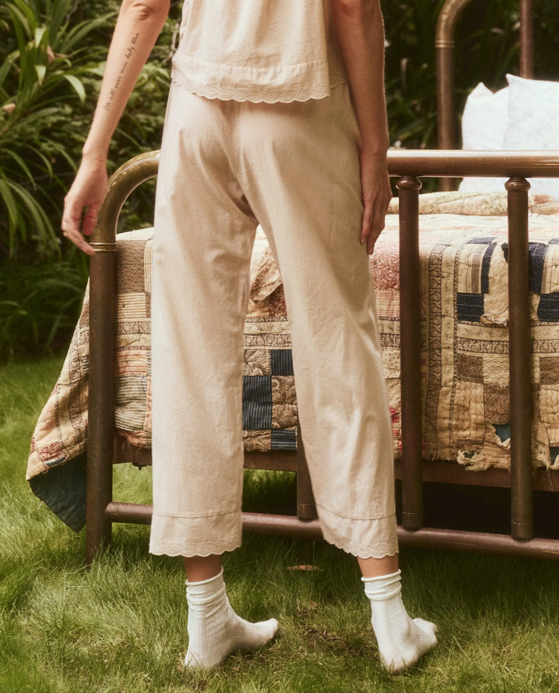 The Eyelet Easy Sleep Pant. -- Soft Rosette sold by THE GREAT. product image thumbnail 5