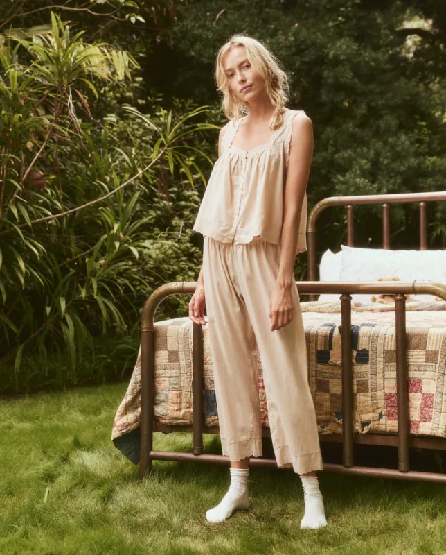 The Eyelet Easy Sleep Pant. -- Soft Rosette sold by THE GREAT.
