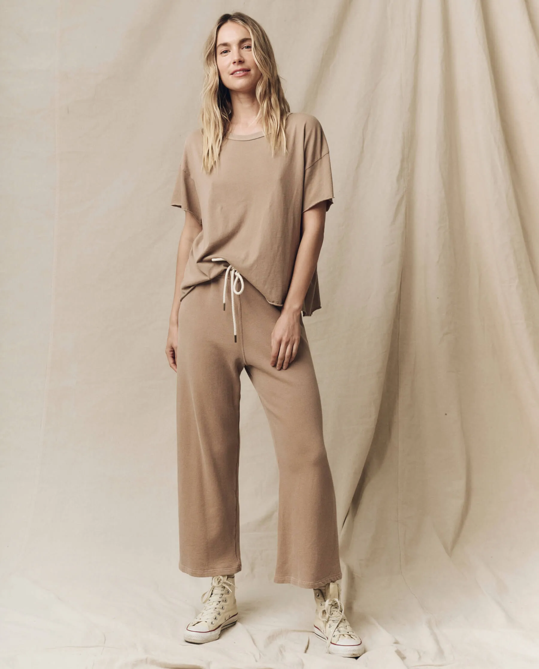 The Crop Tee. Solid -- Khaki sold by THE GREAT. product image thumbnail 4