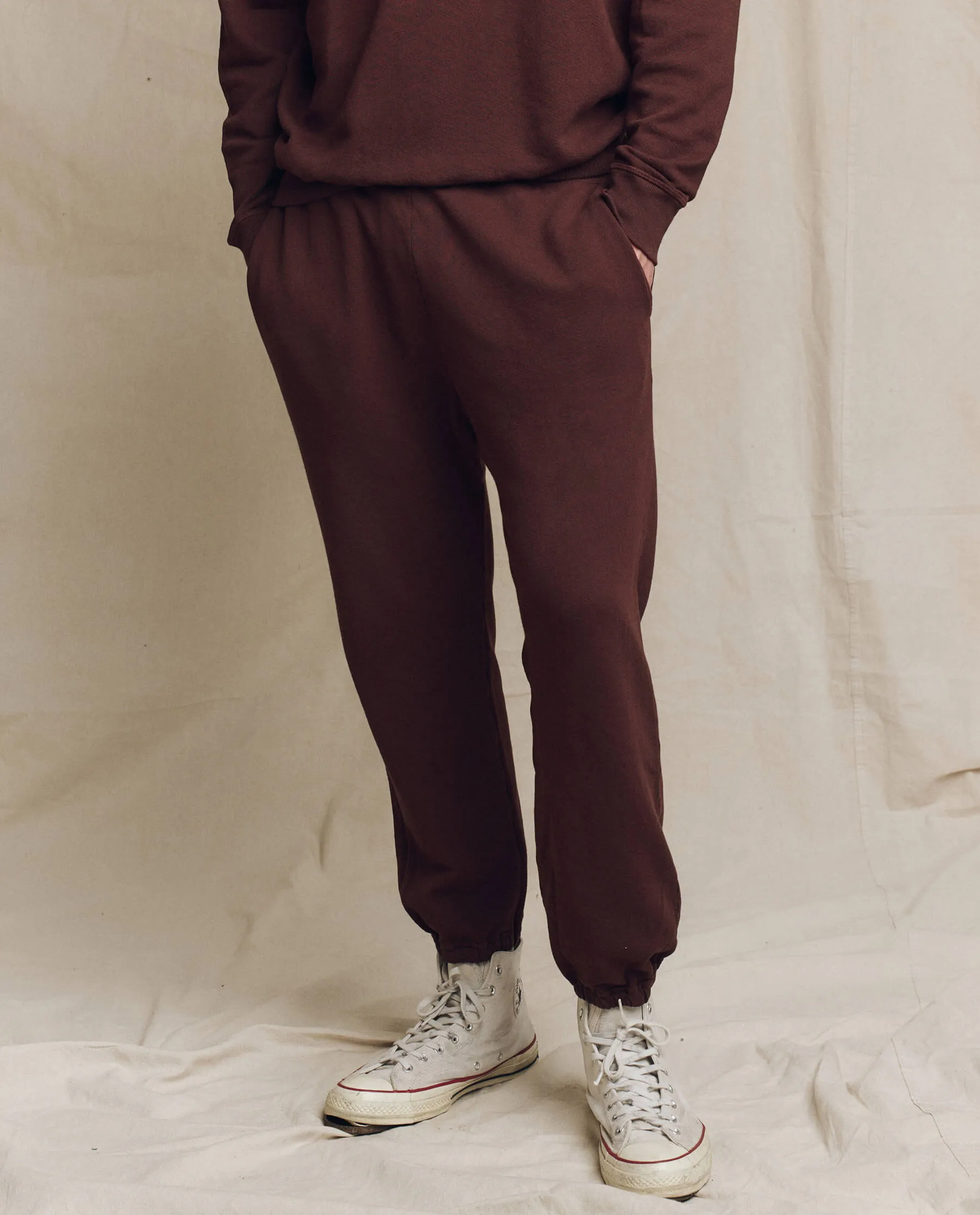 The Men's Stadium Sweatpant. -- Toasted Walnut sold by THE GREAT.