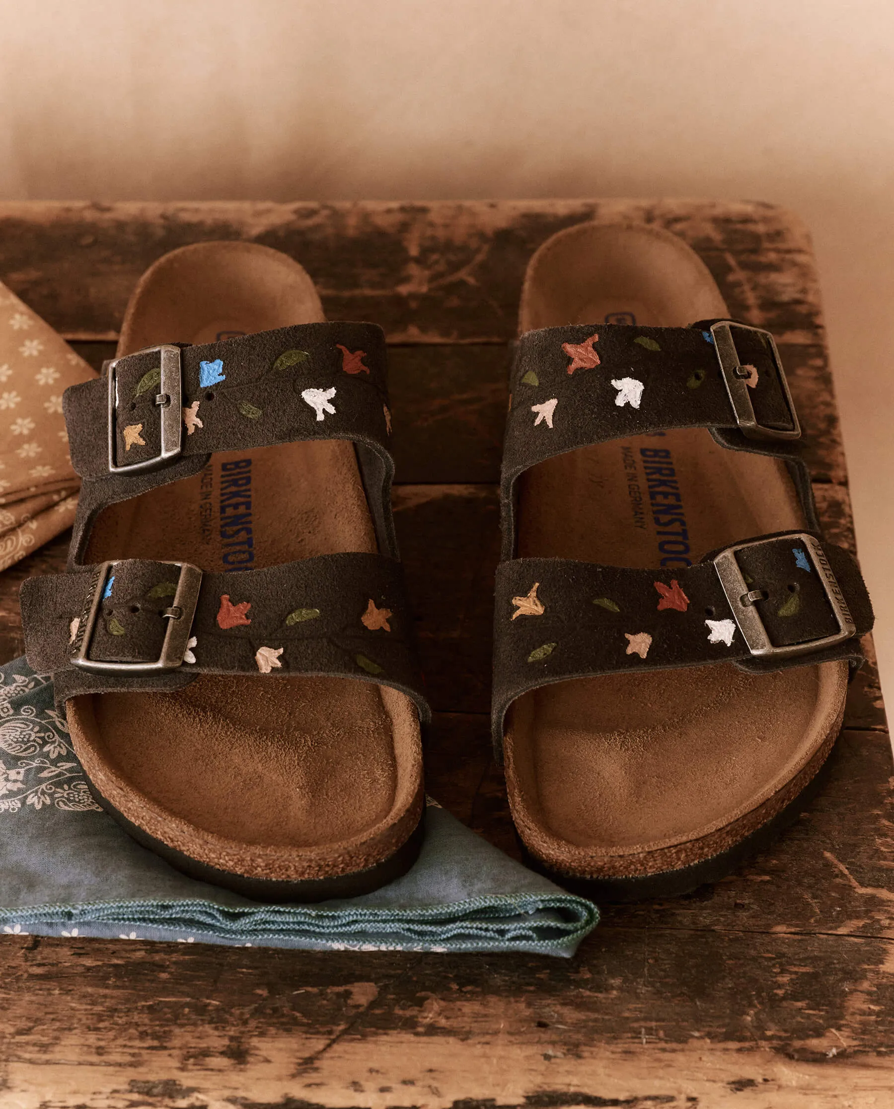 The BIRKENSTOCK Arizona with Hand Painted Tooled Tulip. -- Velvet Gray with Multi sold by THE GREAT. product image thumbnail 2