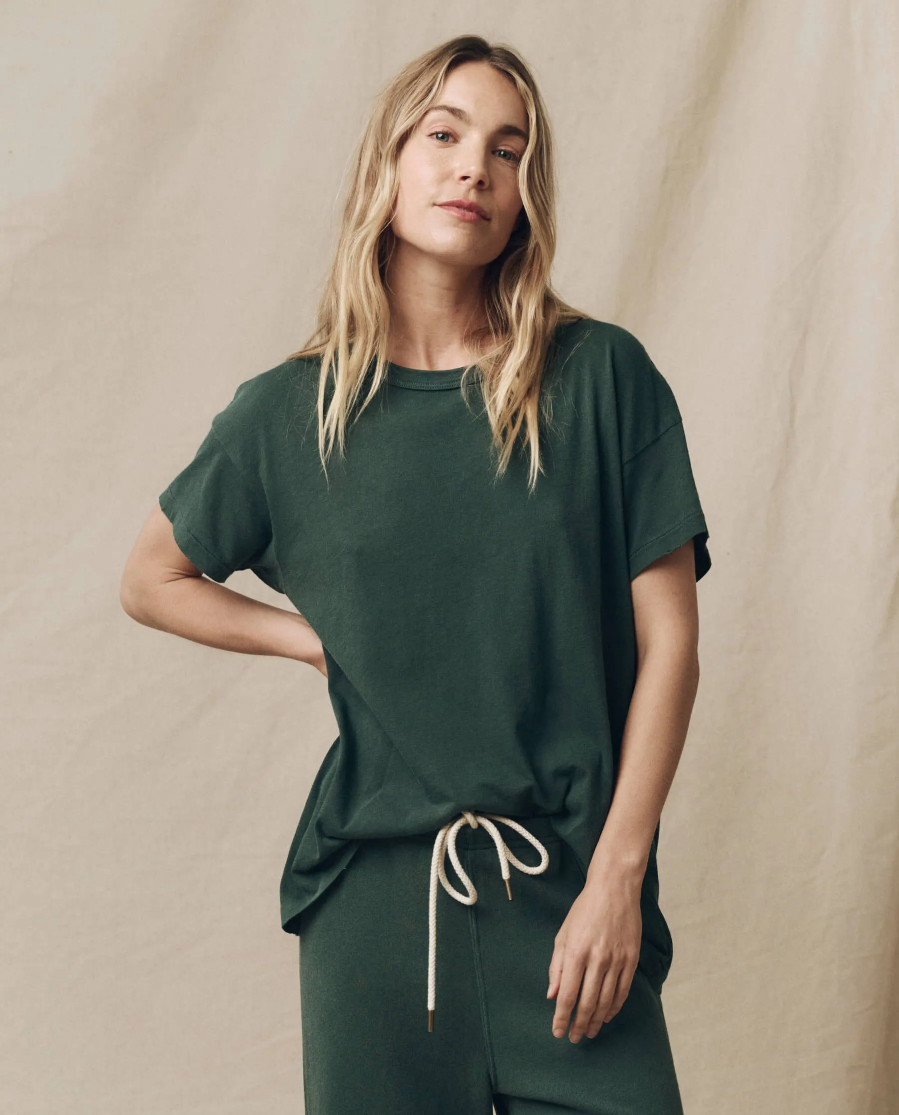 The Boxy Crew. Solid -- Deep Sea Green sold by THE GREAT.