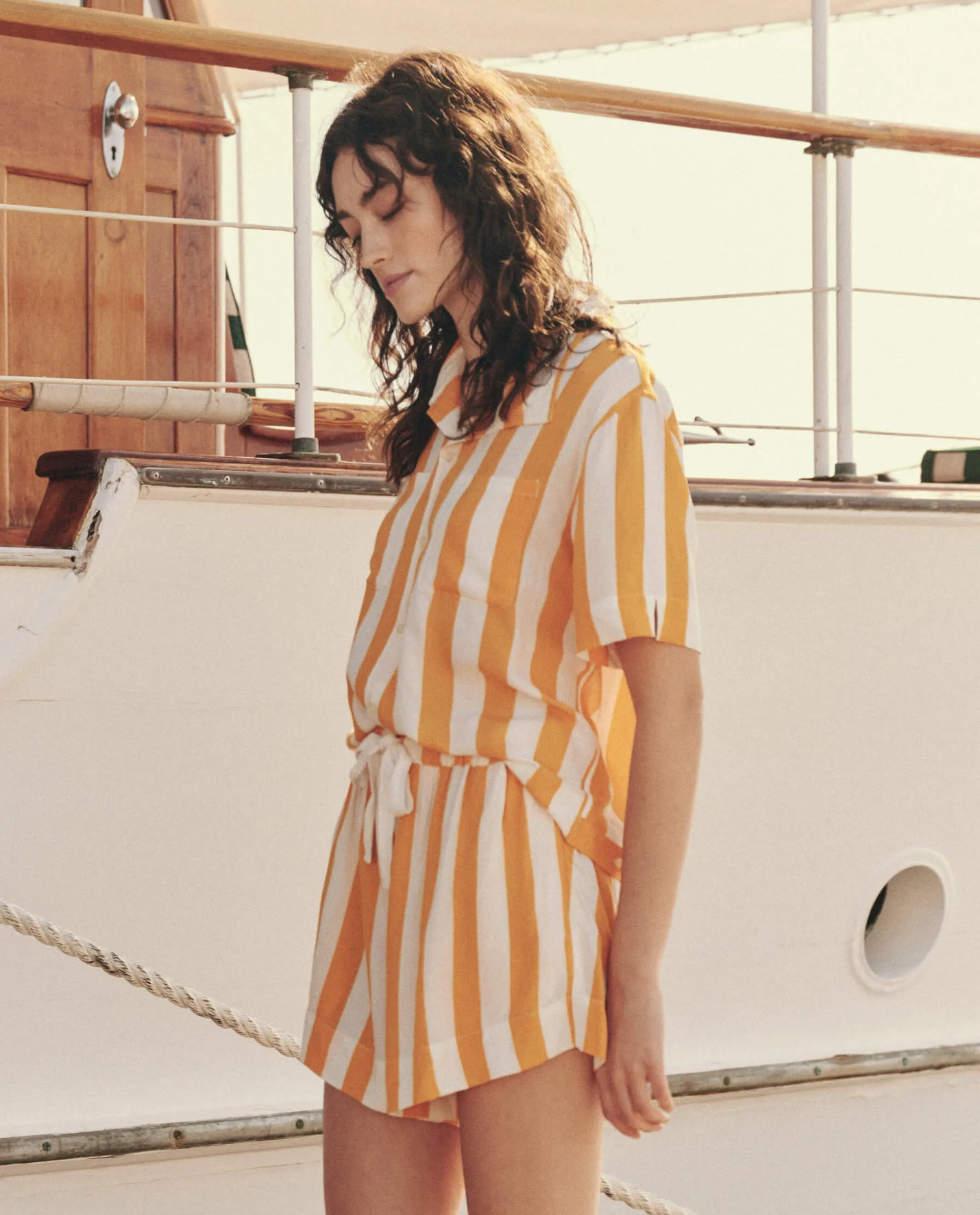 The Bowling Shirt. -- Mango Stripe sold by THE GREAT. product image thumbnail 4