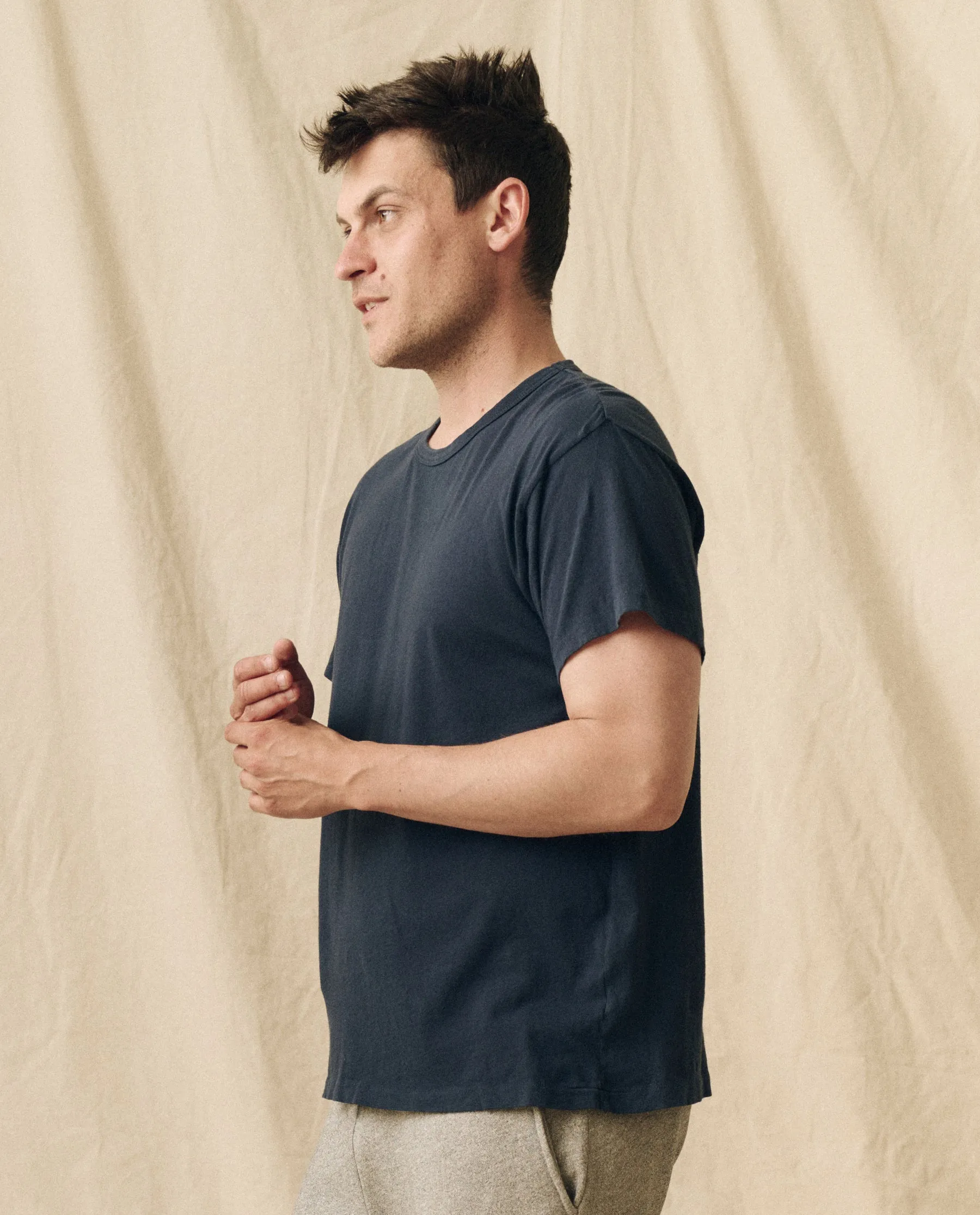 The Men's Slim Tee. -- True Navy sold by THE GREAT. product image thumbnail 3