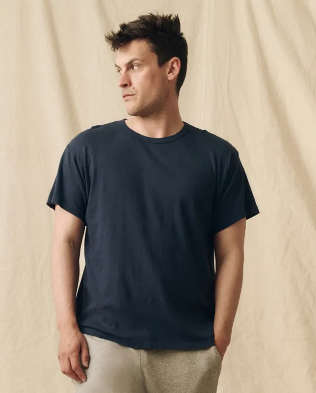 The Men's Slim Tee. -- True Navy sold by THE GREAT.
