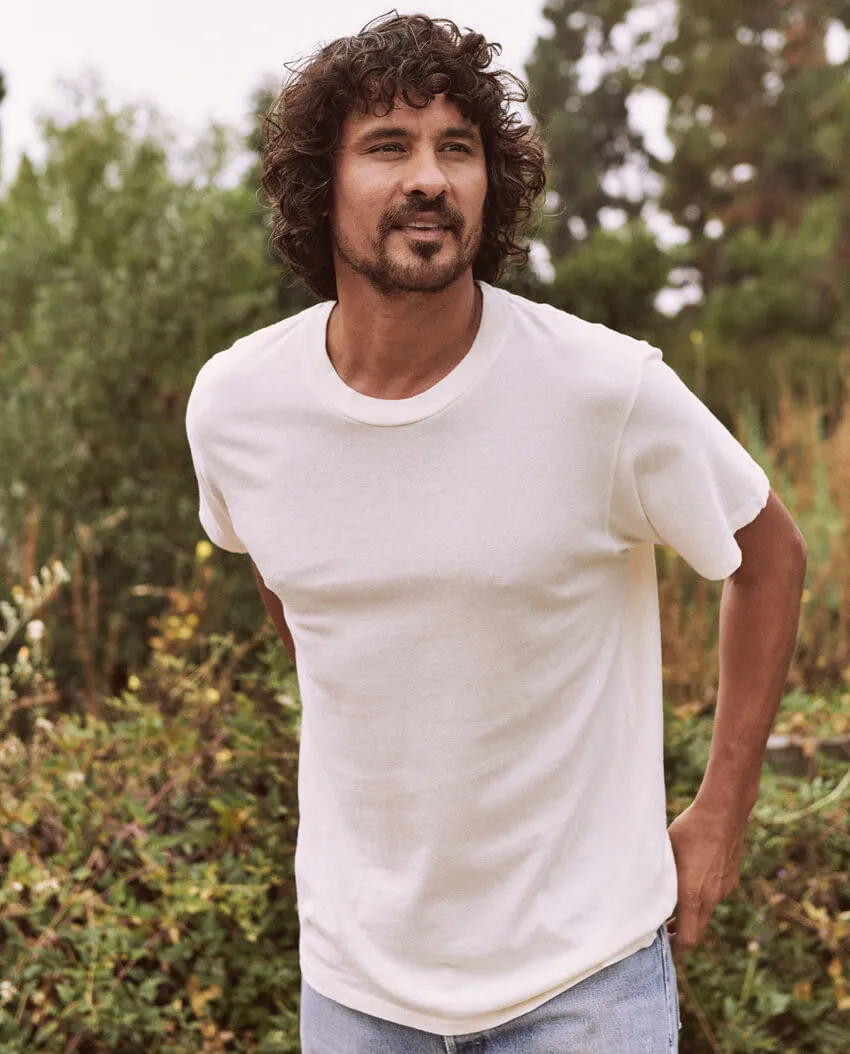 The Men's Slim Tee. -- Washed White sold by THE GREAT.