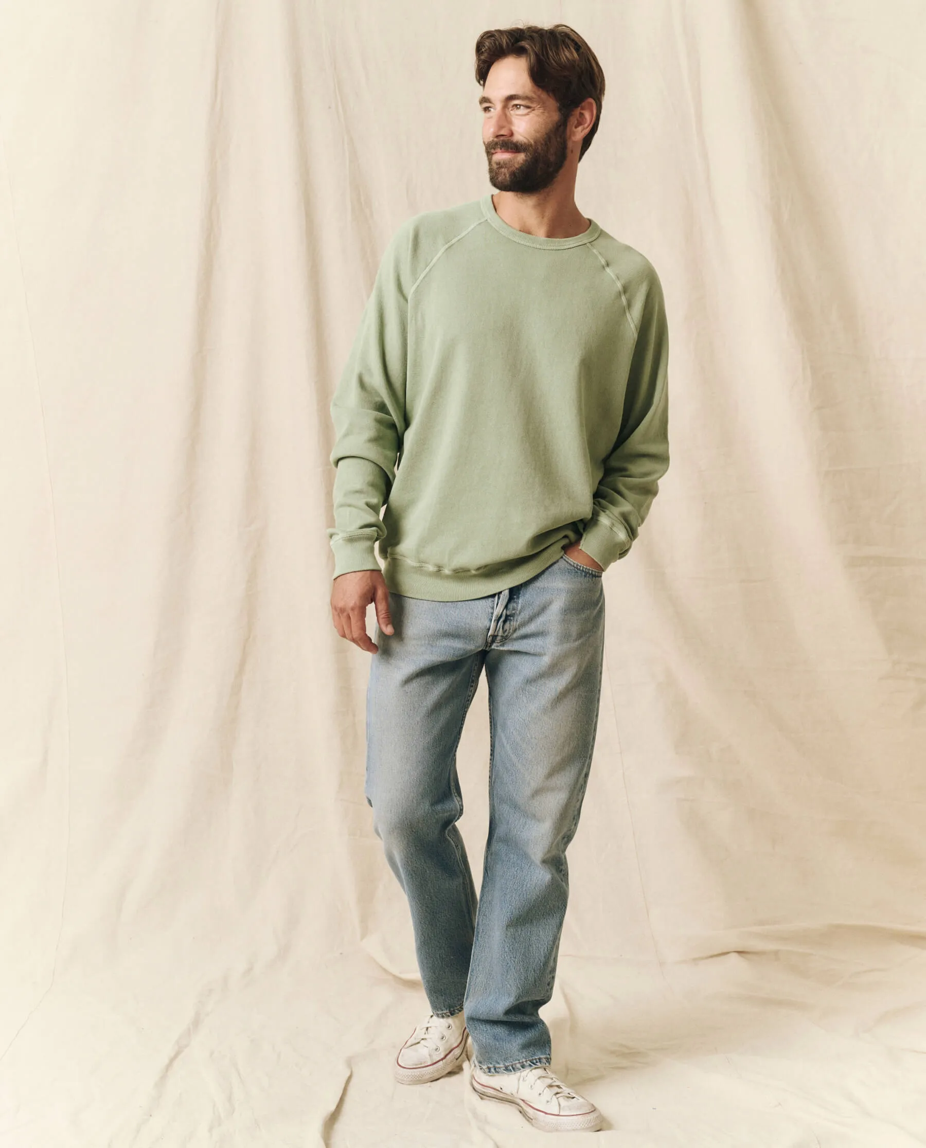 The Men's College Sweatshirt. -- Pistachio sold by THE GREAT. product image thumbnail 2
