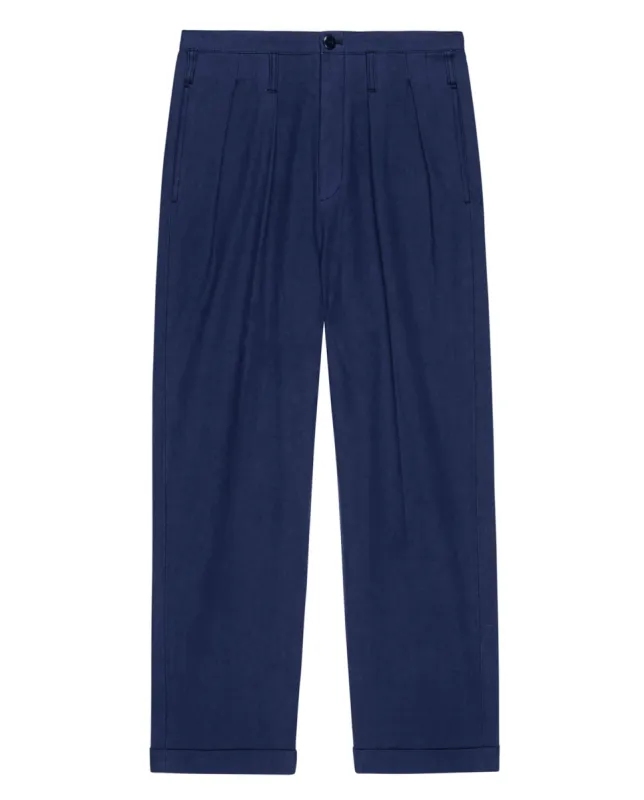 The Tour Trouser. -- French Blue sold by THE GREAT.