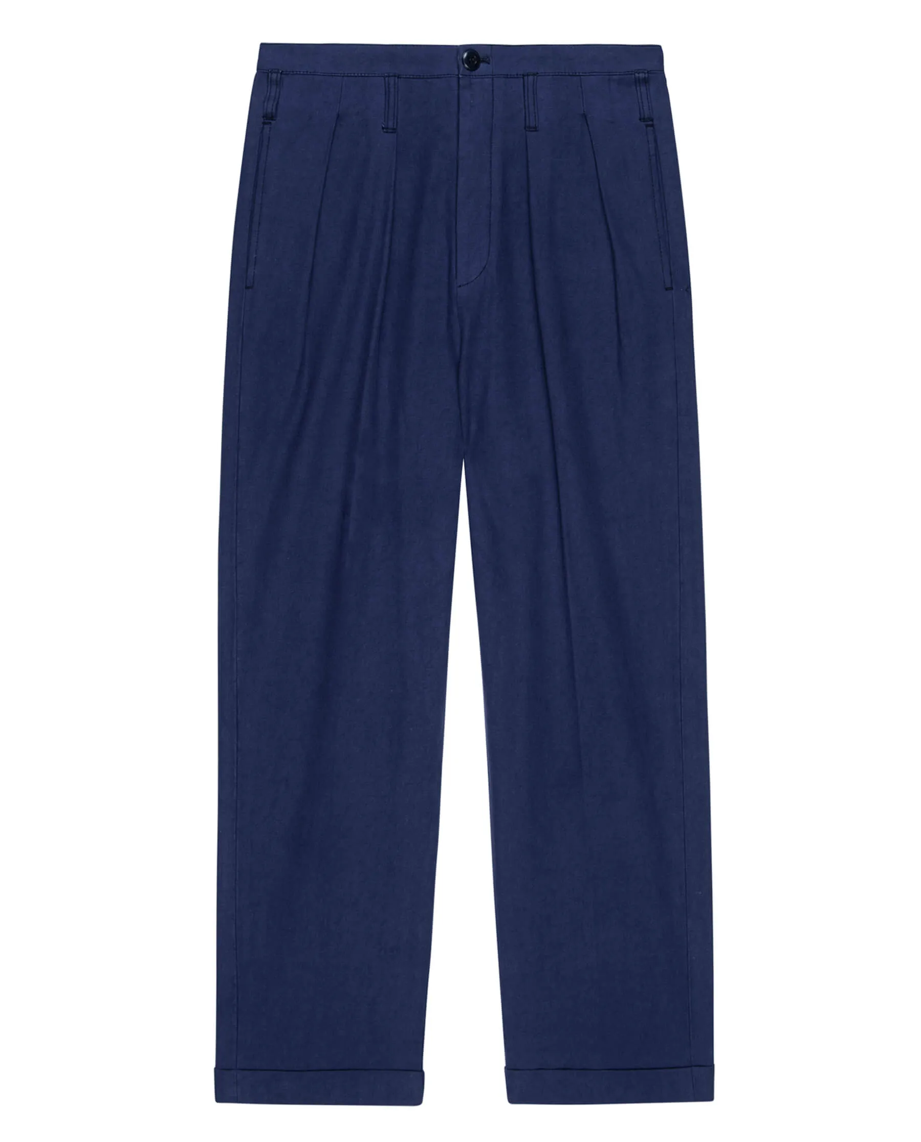 The Tour Trouser. -- French Blue sold by THE GREAT.