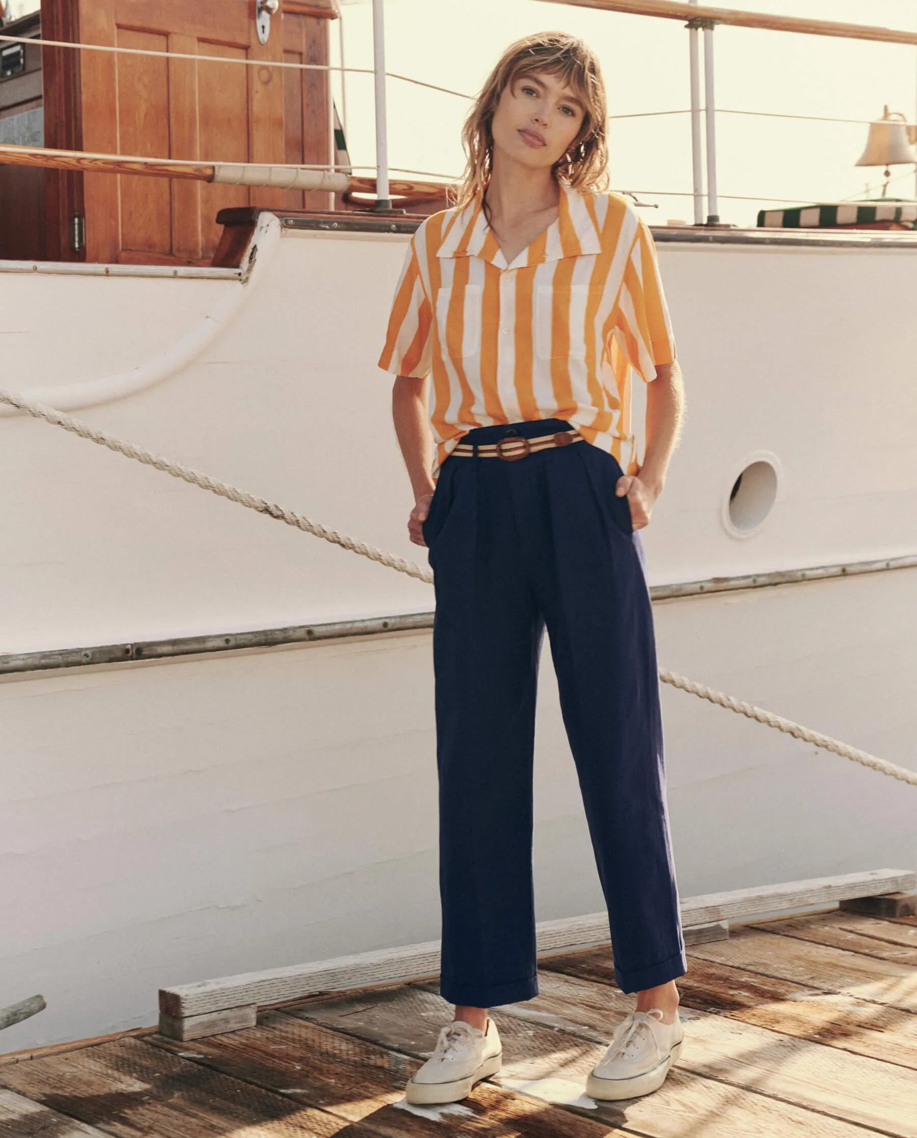 The Tour Trouser. -- French Blue sold by THE GREAT. product image thumbnail 5