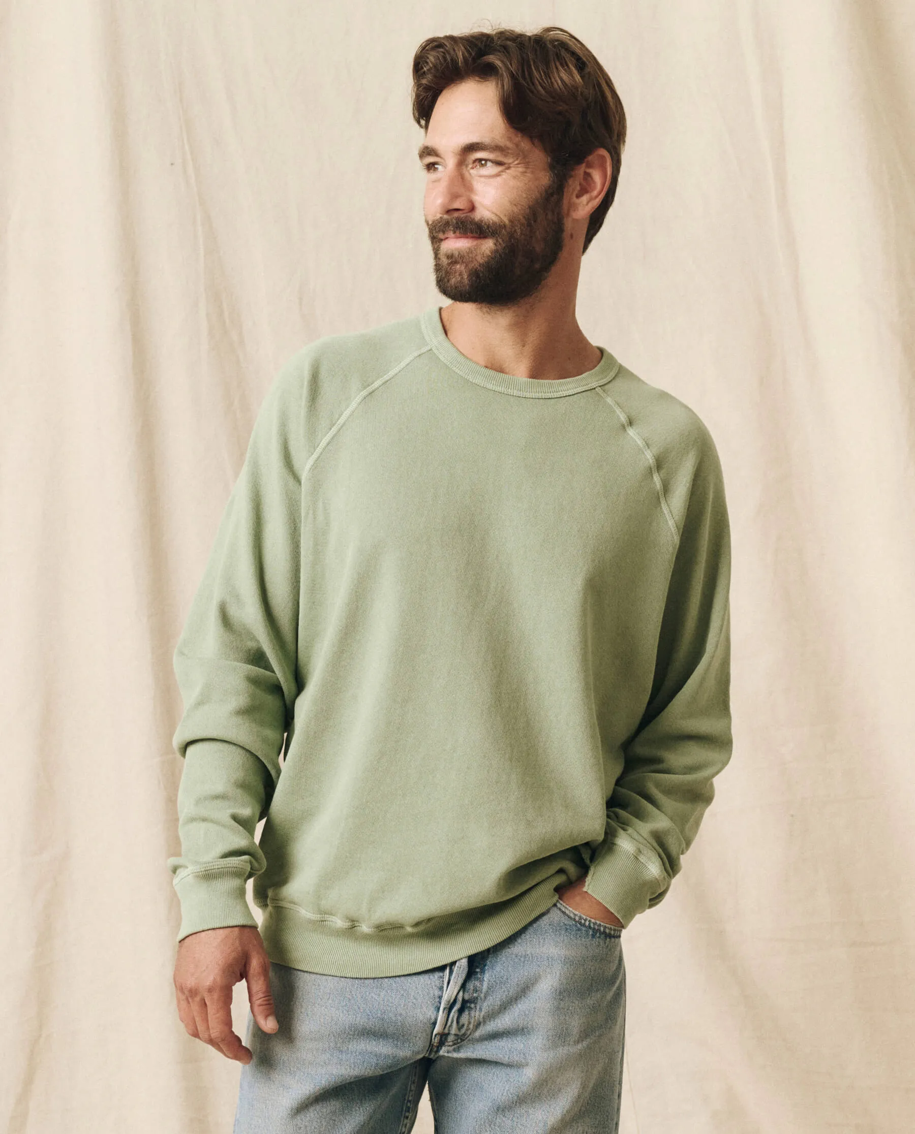 The Men's College Sweatshirt. -- Pistachio sold by THE GREAT. product image thumbnail 5