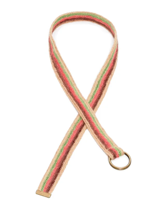 The Striped O Ring Belt. -- Multi on Natural sold by THE GREAT.