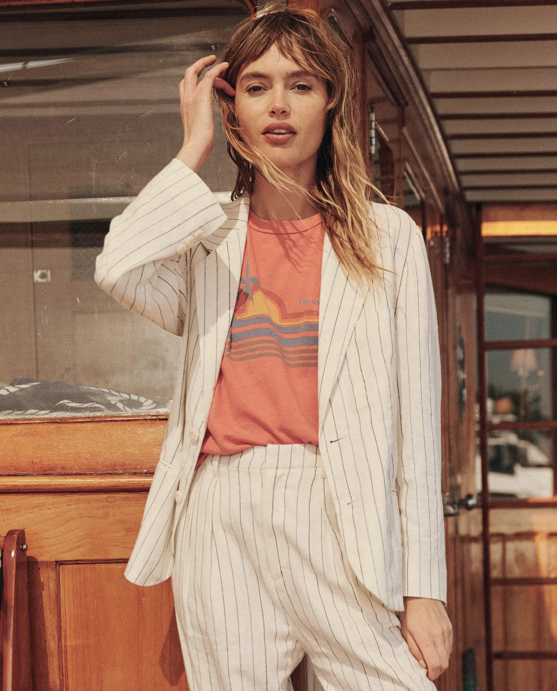 The Boxy Crew. Graphic -- Coral with Sunset Graphic sold by THE GREAT. product image thumbnail 2